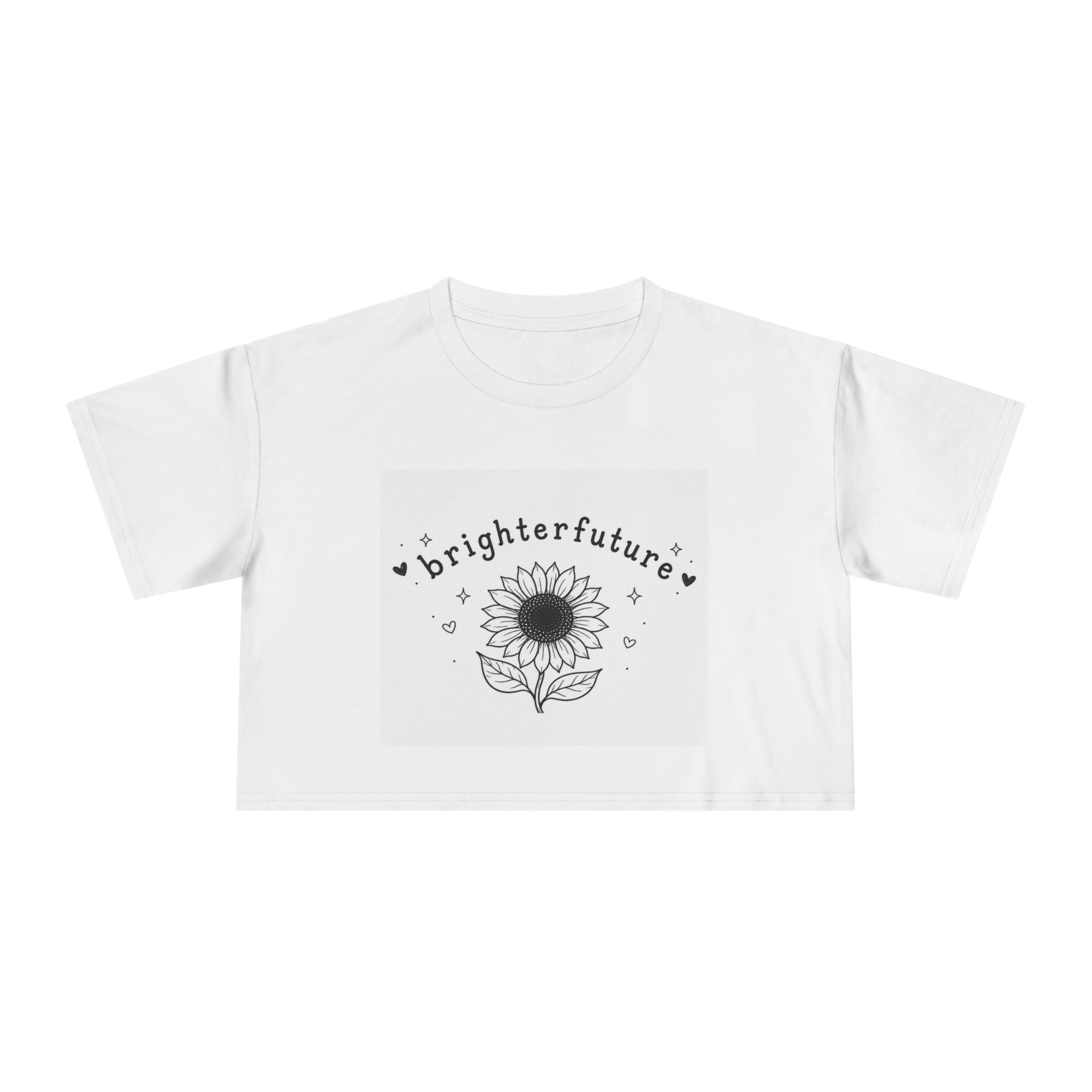 Brighter Future Sunflower Crop Tee — Positive Graphic Women's Crop Top