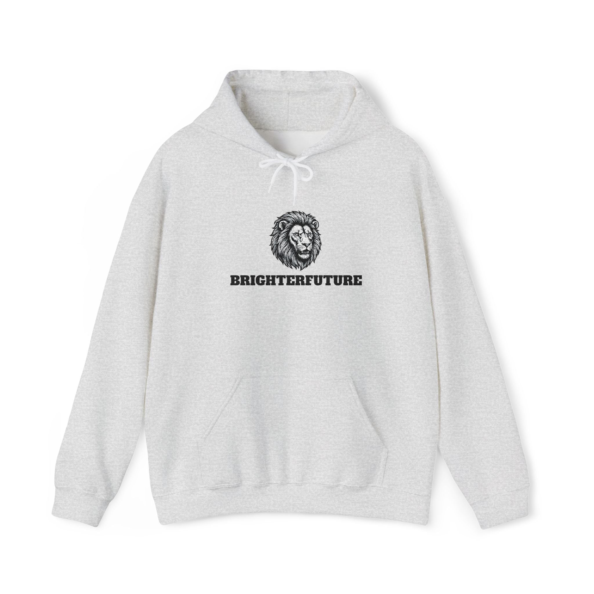 Lion Crest Hoodie – "BRIGHTERFUTURE" Graphic Pullover