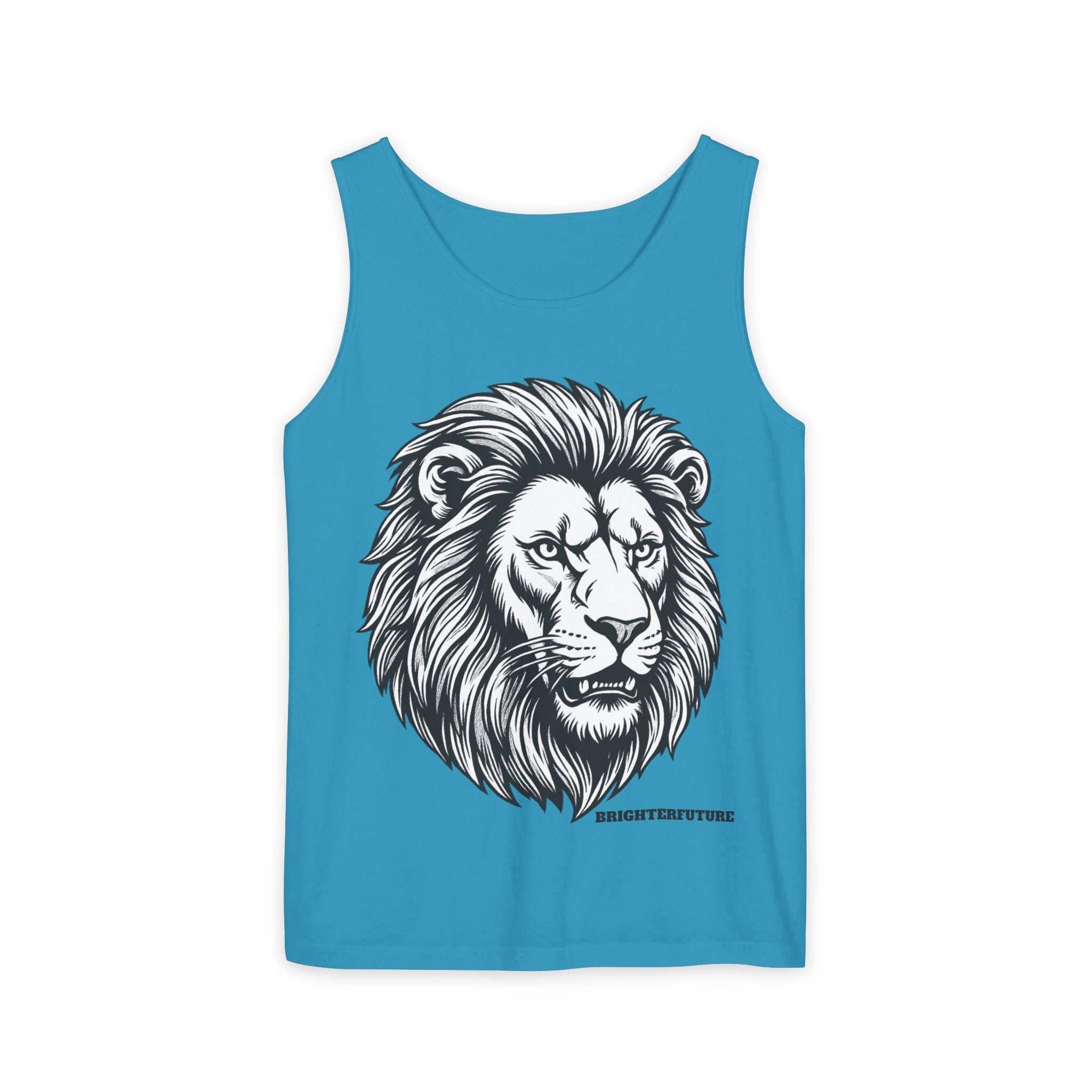 Lion Head Tank Top — Detailed Graphic Lion Illustration Men's & Women's Sleeveless Shirt