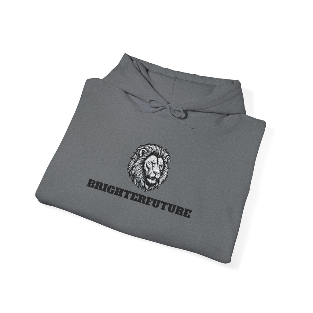 Lion Crest Hoodie – "BRIGHTERFUTURE" Graphic Pullover