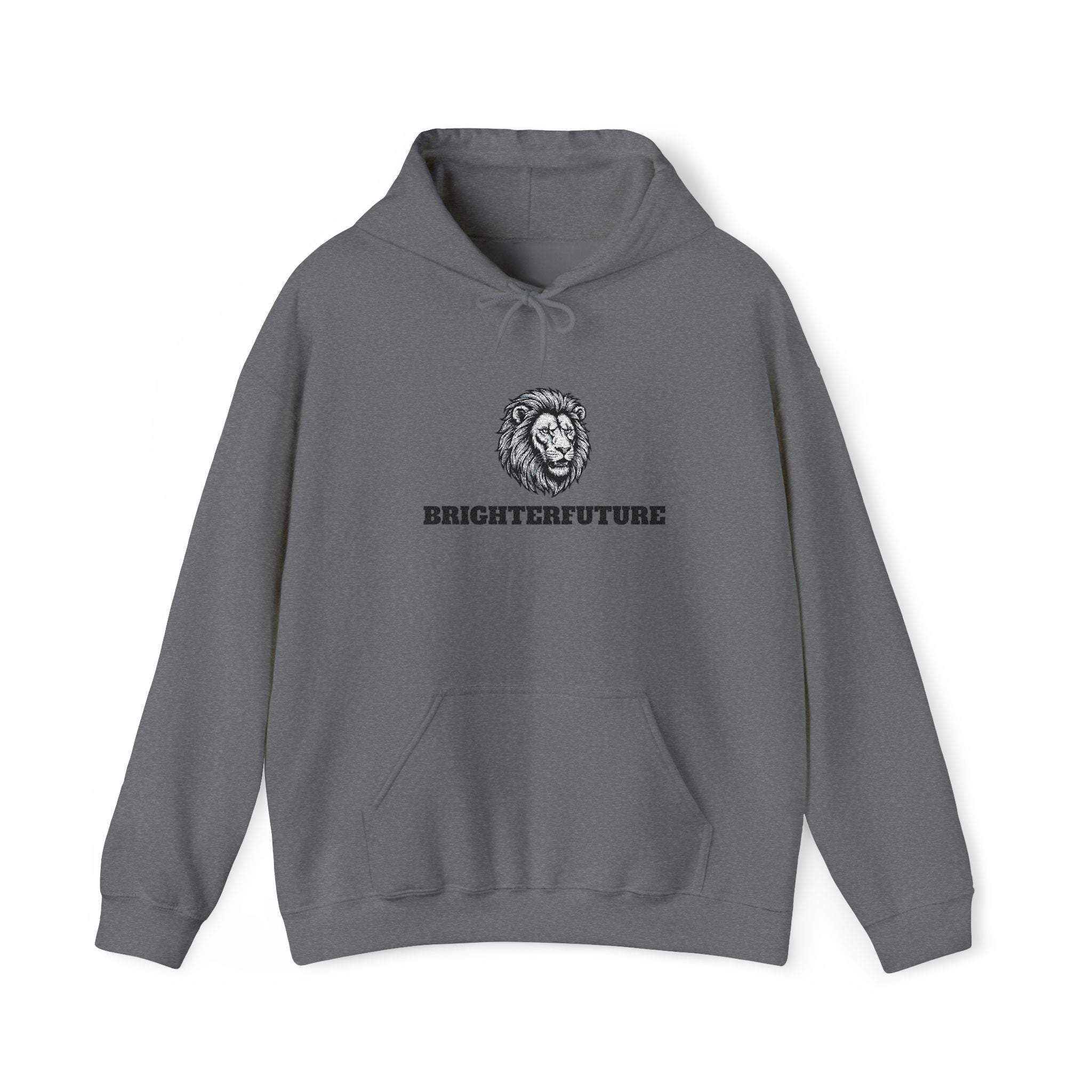 Lion Crest Hoodie – "BRIGHTERFUTURE" Graphic Pullover