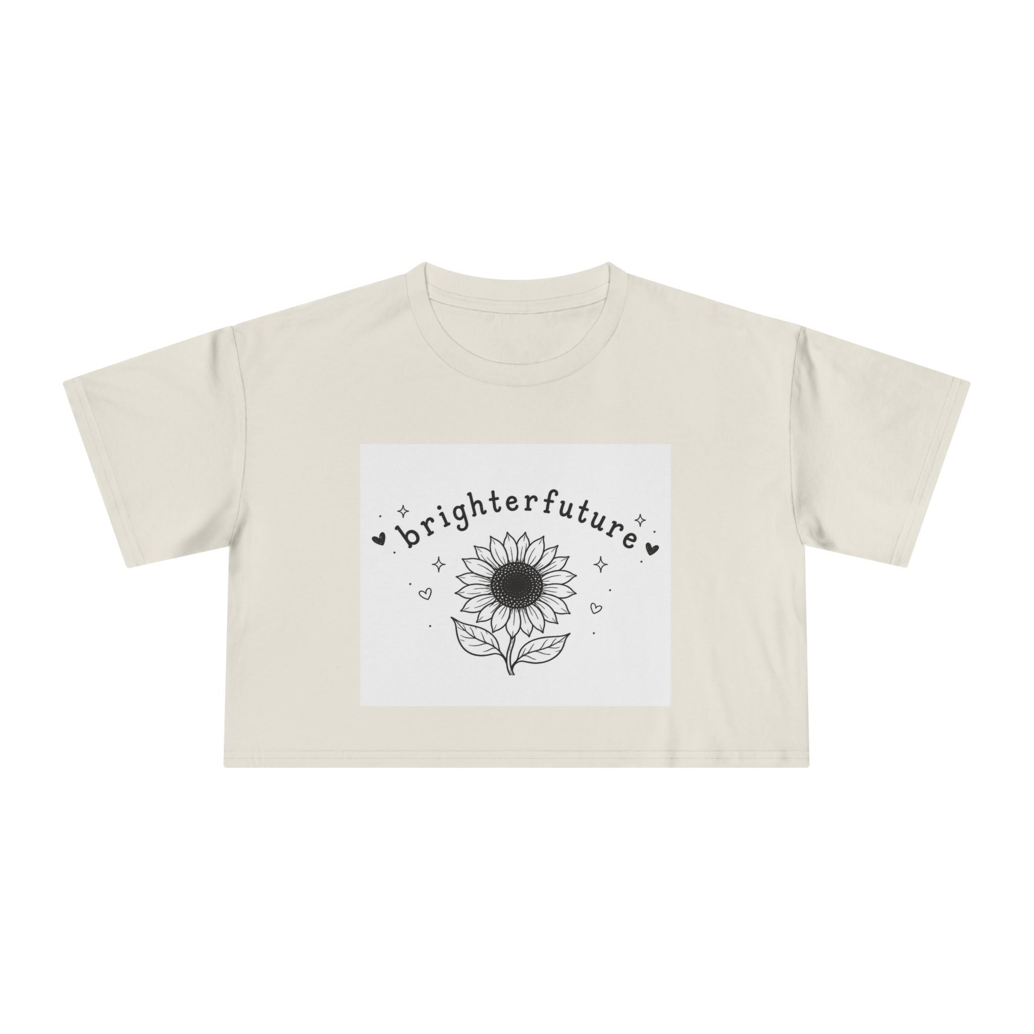 Brighter Future Sunflower Crop Tee — Positive Graphic Women's Crop Top