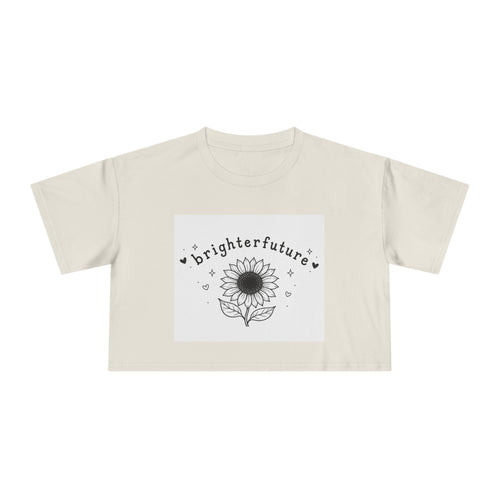 Brighter Future Sunflower Crop Tee — Positive Graphic Women's Crop Top