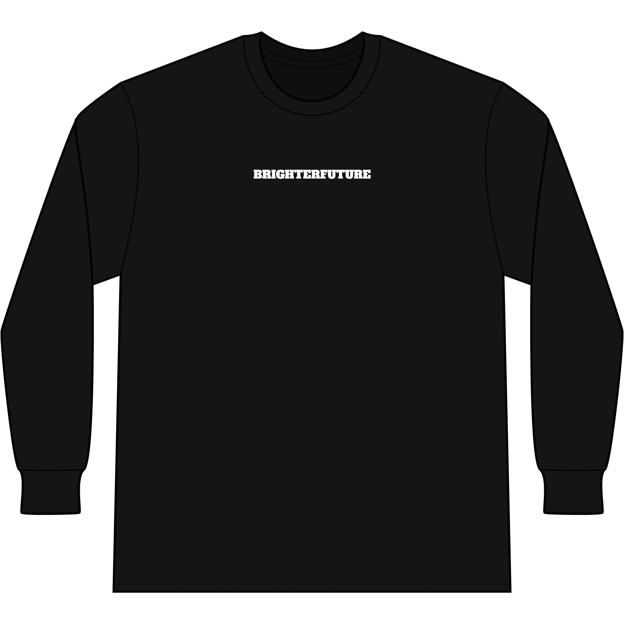 Lion Head Long Sleeve Tee — Bright Future Chest Text, Bold Back Graphic