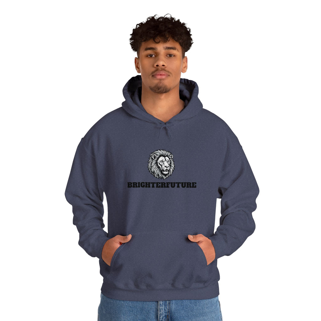 Lion Crest Hoodie – "BRIGHTERFUTURE" Graphic Pullover