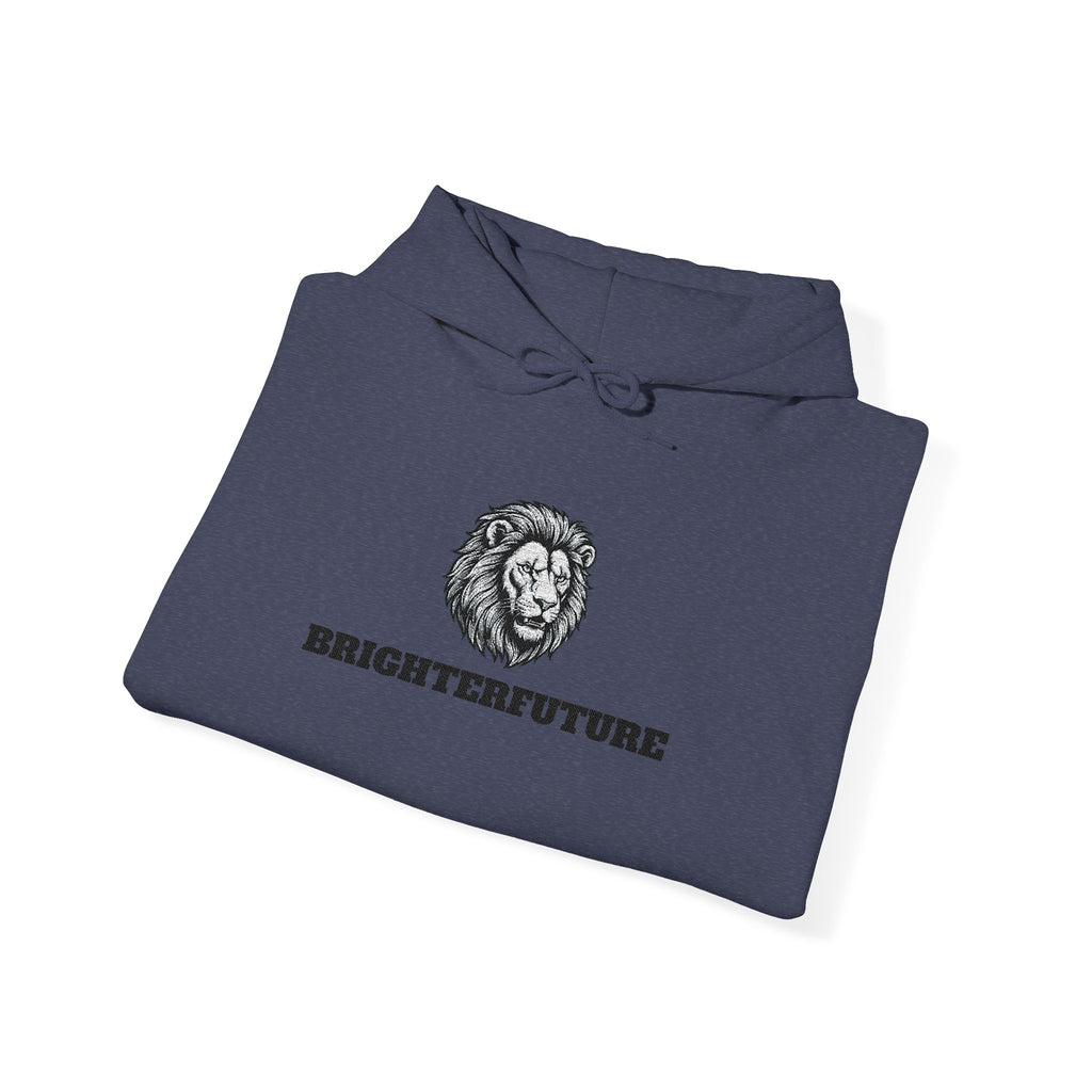 Lion Crest Hoodie – "BRIGHTERFUTURE" Graphic Pullover