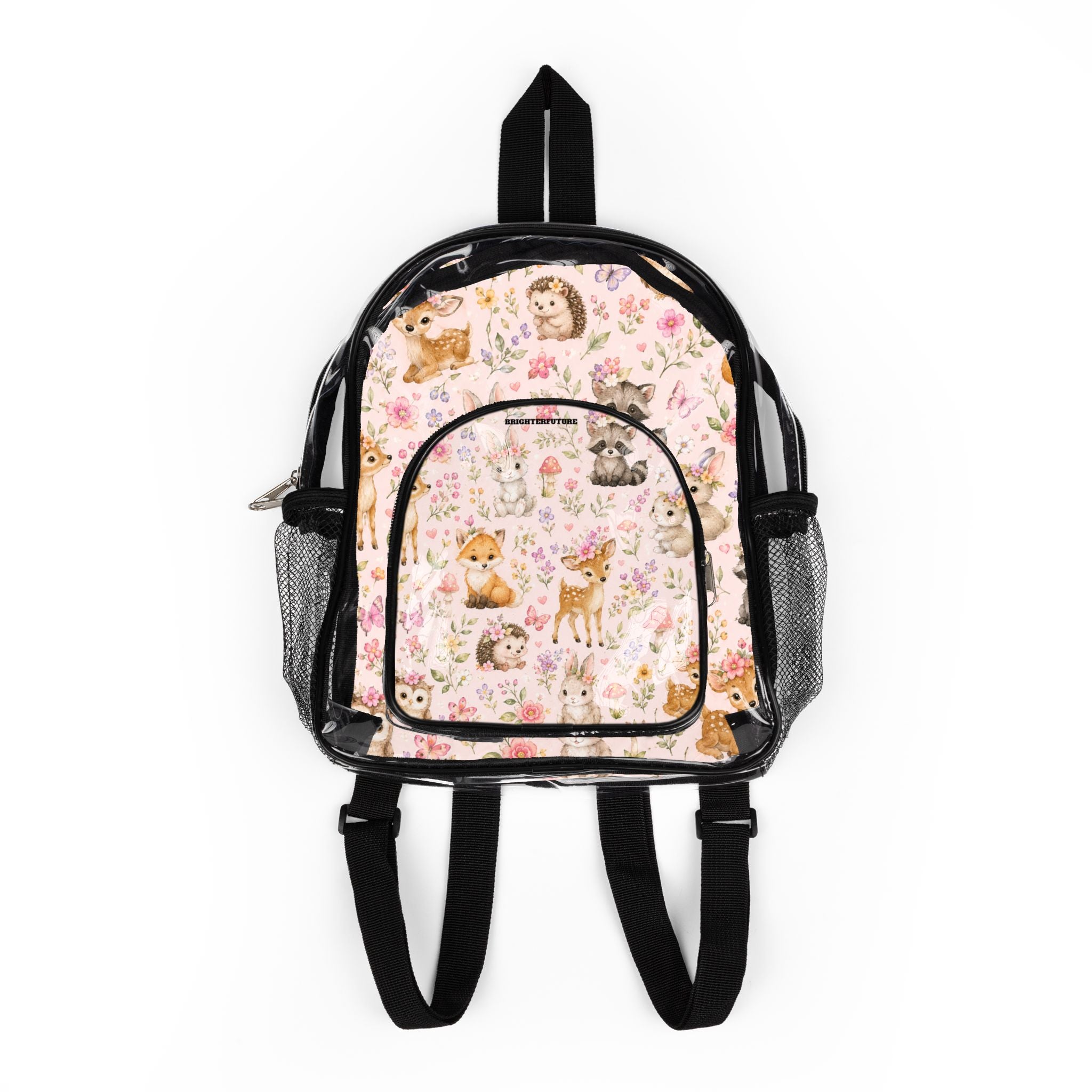 Clear Stadium Backpack — Cute Woodland Animals Print Clear School Backpack