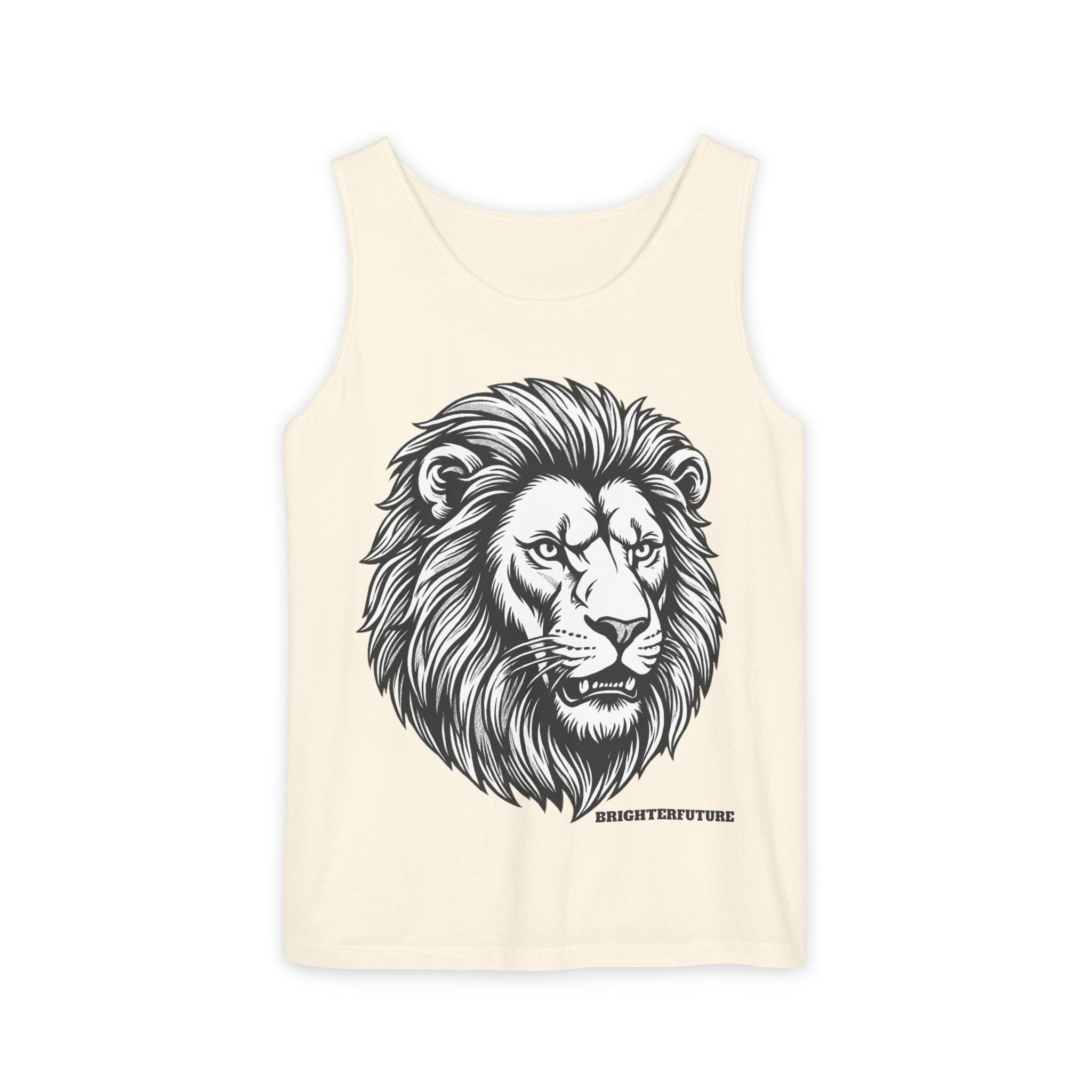 Lion Head Tank Top — Detailed Graphic Lion Illustration Men's & Women's Sleeveless Shirt