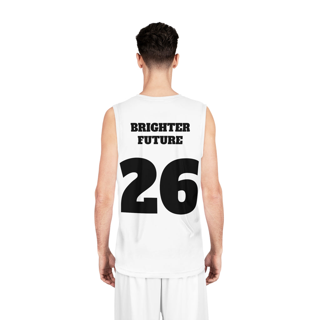 Brighter Future Basketball Jersey — Lion Graphic Sports Tank with 'Brighter Future' Text