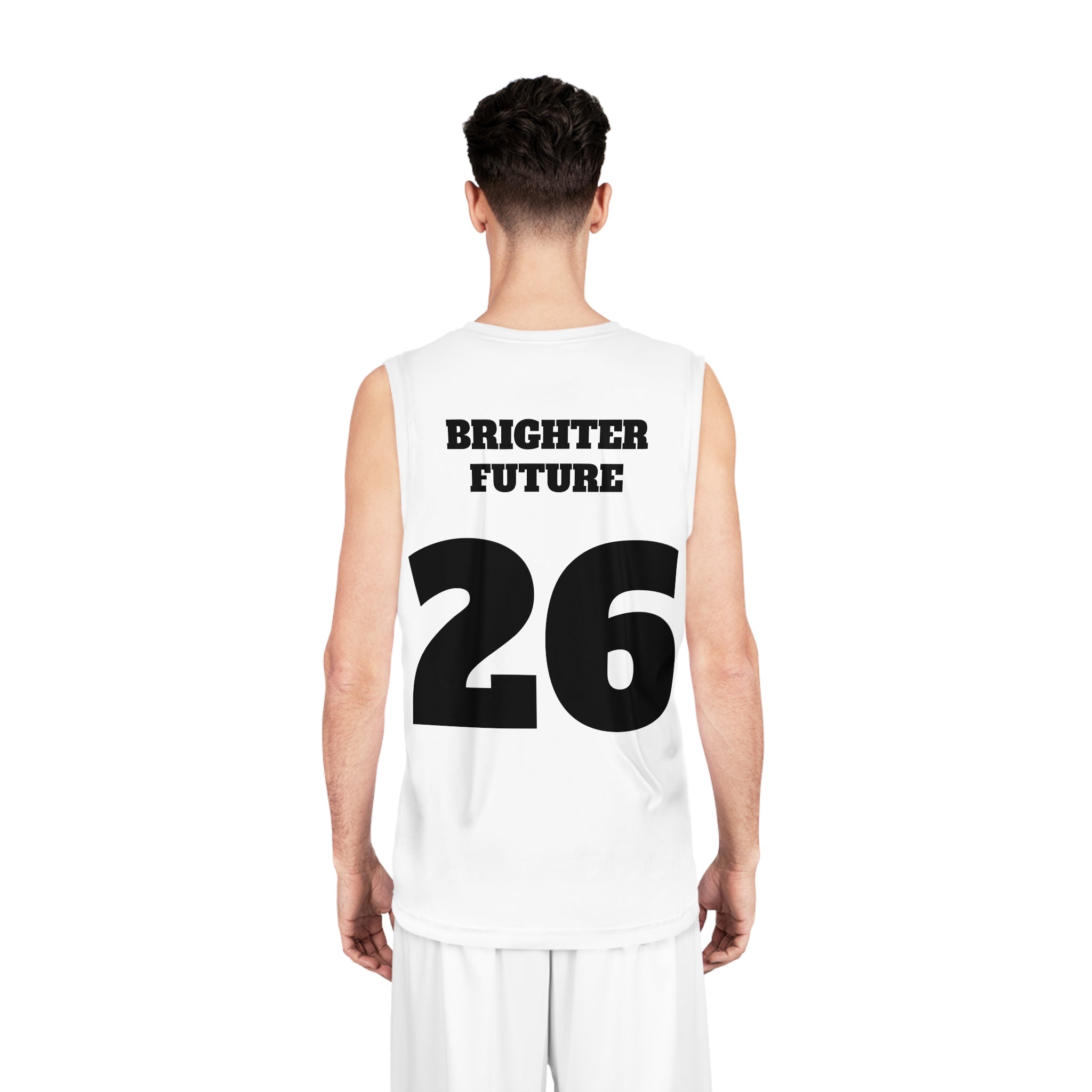 Brighter Future Basketball Jersey — Lion Graphic Sports Tank with 'Brighter Future' Text