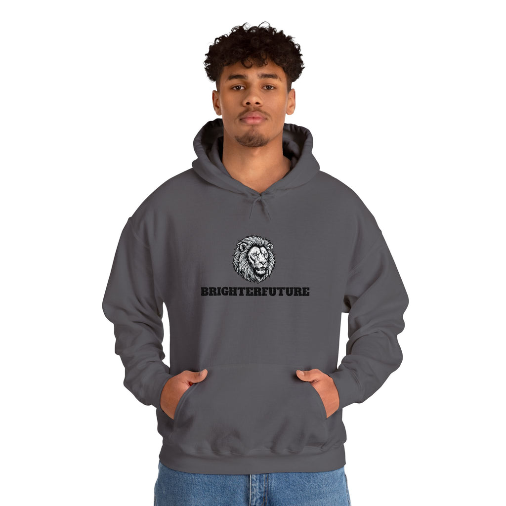 Lion Crest Hoodie – "BRIGHTERFUTURE" Graphic Pullover