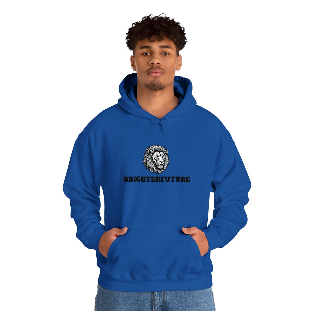 Lion Crest Hoodie – "BRIGHTERFUTURE" Graphic Pullover
