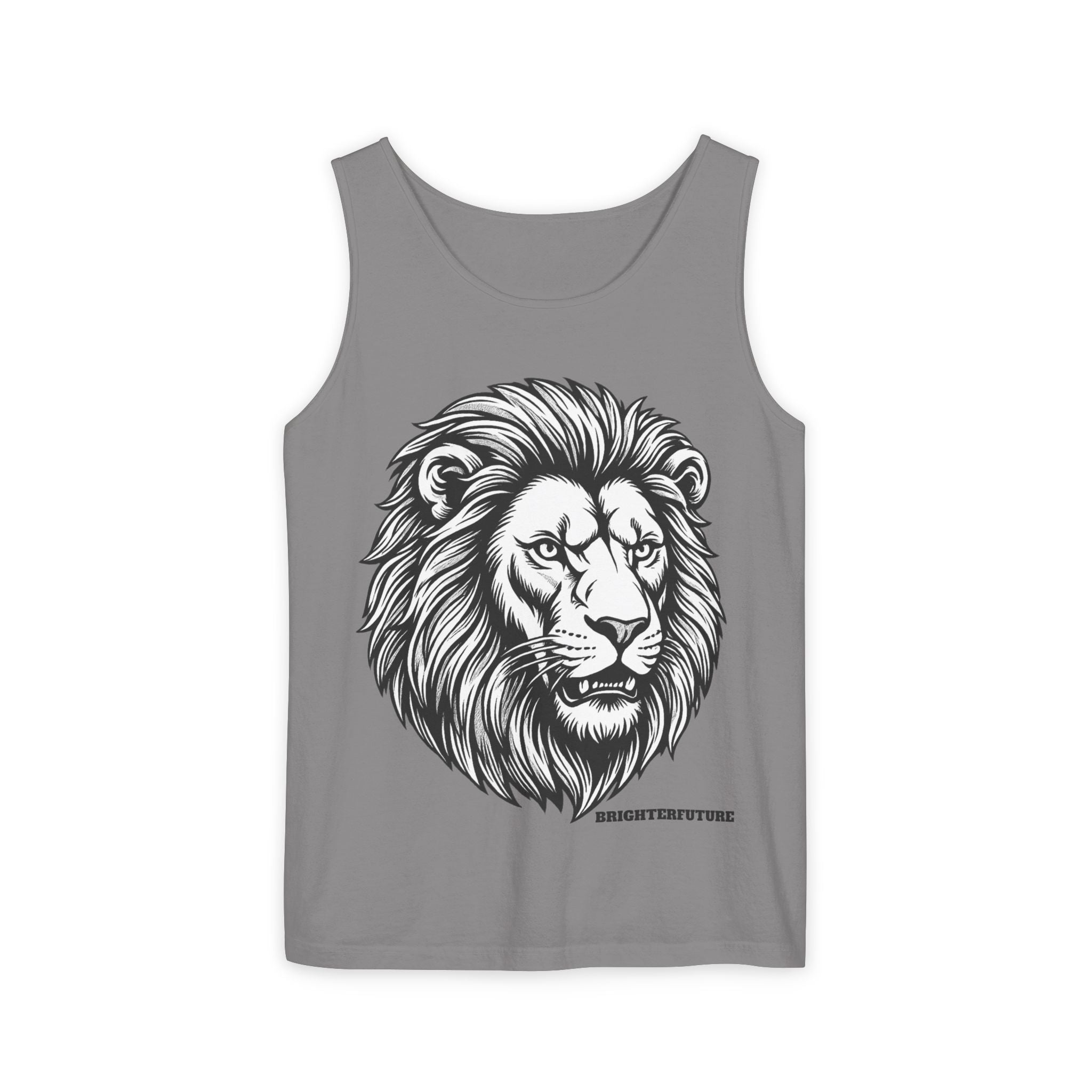 Lion Head Tank Top — Detailed Graphic Lion Illustration Men's & Women's Sleeveless Shirt