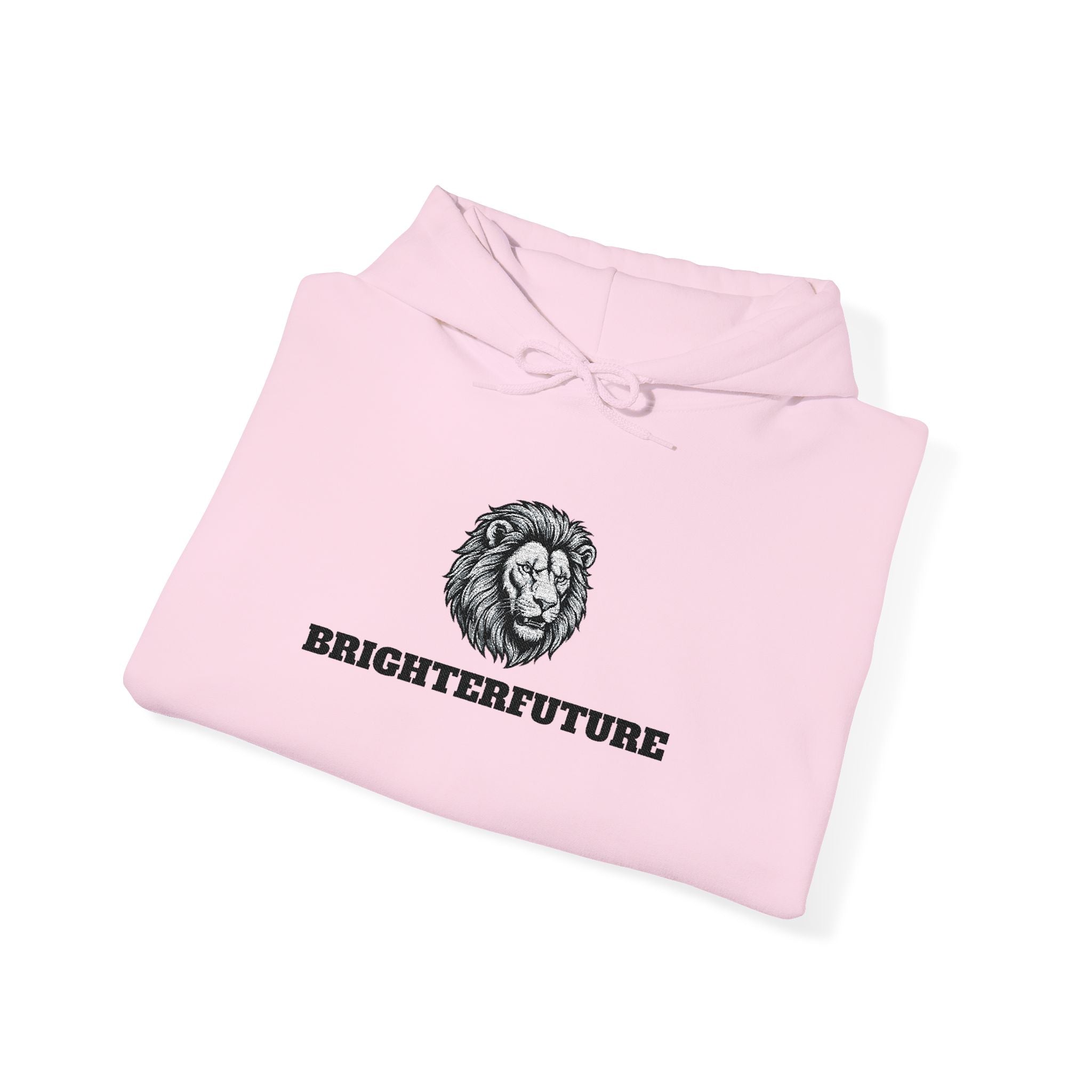 Lion Crest Hoodie – "BRIGHTERFUTURE" Graphic Pullover