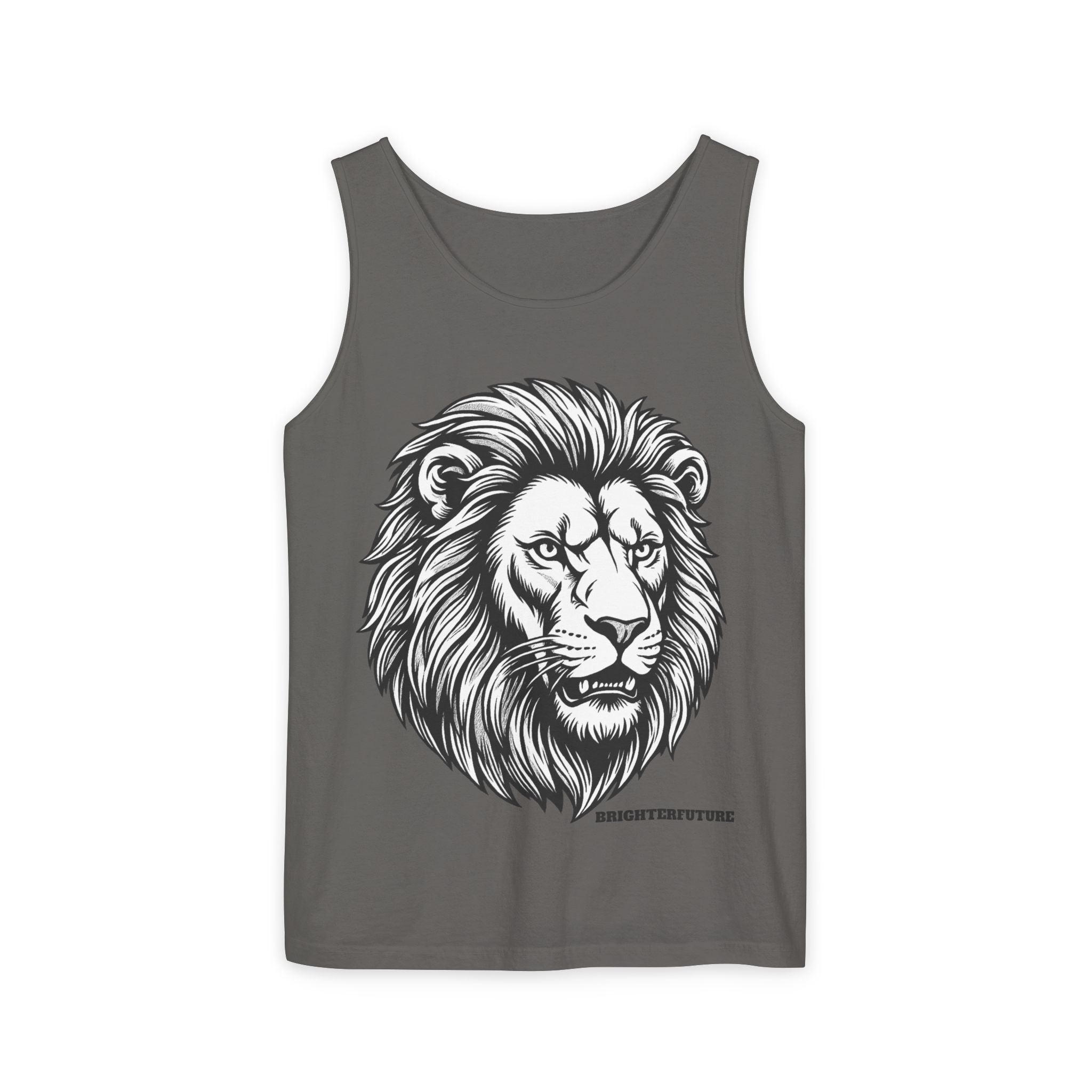Lion Head Tank Top — Detailed Graphic Lion Illustration Men's & Women's Sleeveless Shirt