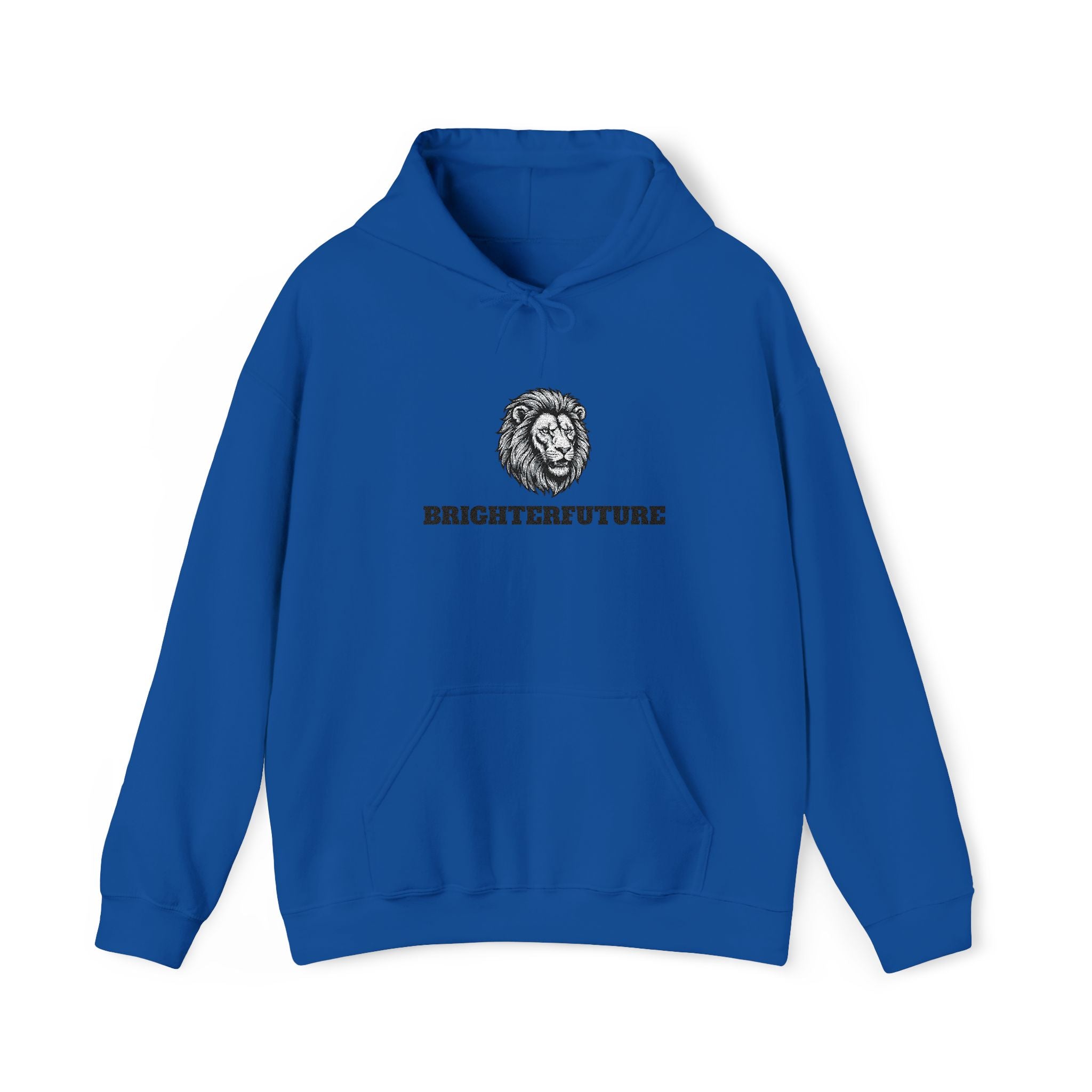 Lion Crest Hoodie – "BRIGHTERFUTURE" Graphic Pullover