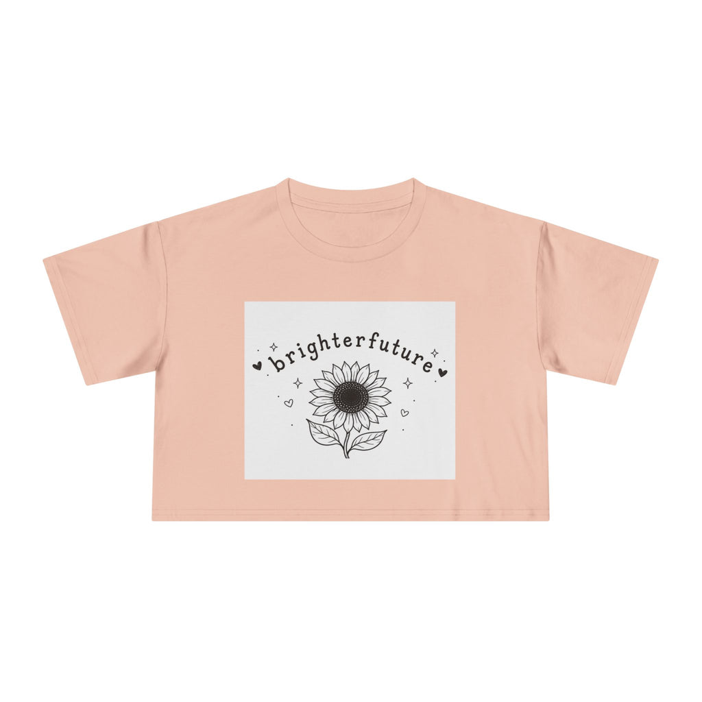Brighter Future Sunflower Crop Tee — Positive Graphic Women's Crop Top