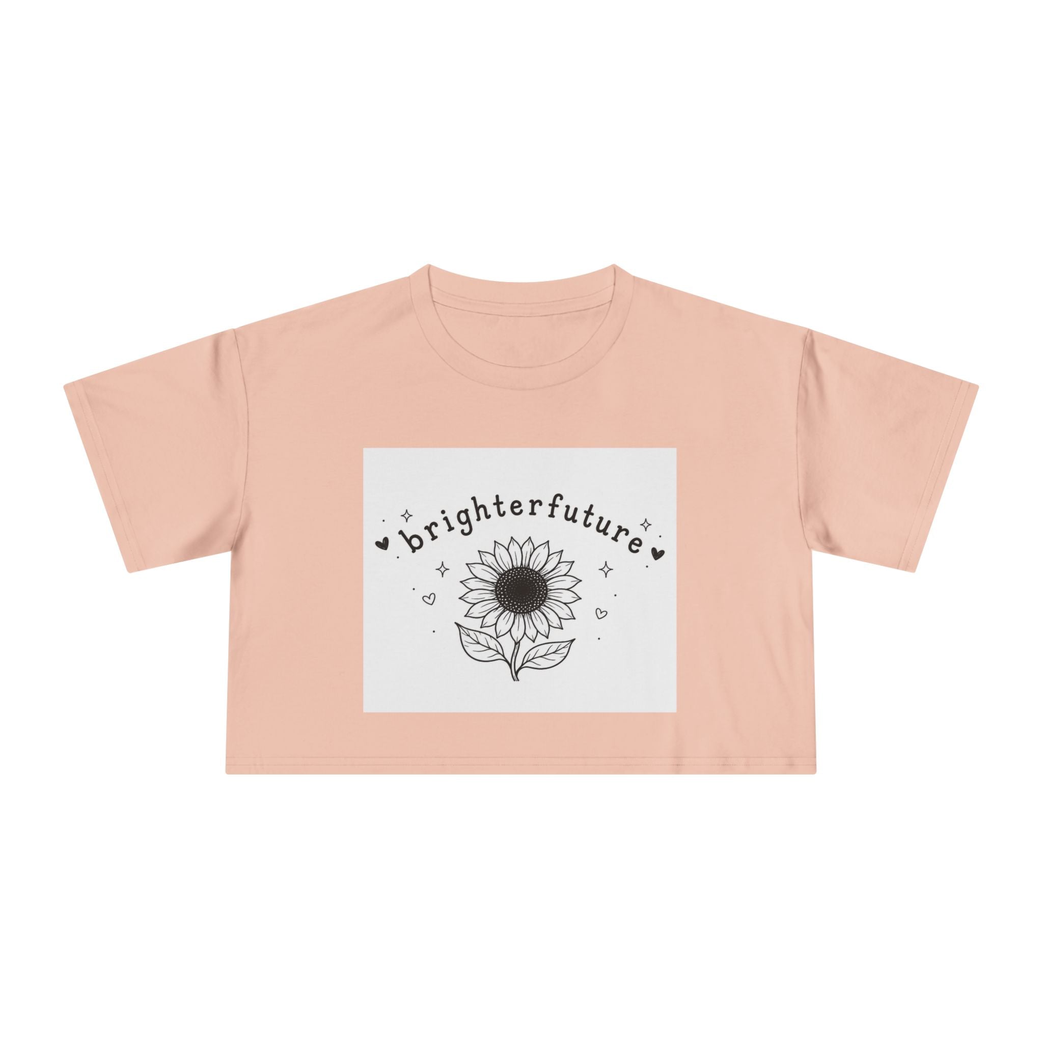 Brighter Future Sunflower Crop Tee — Positive Graphic Women's Crop Top