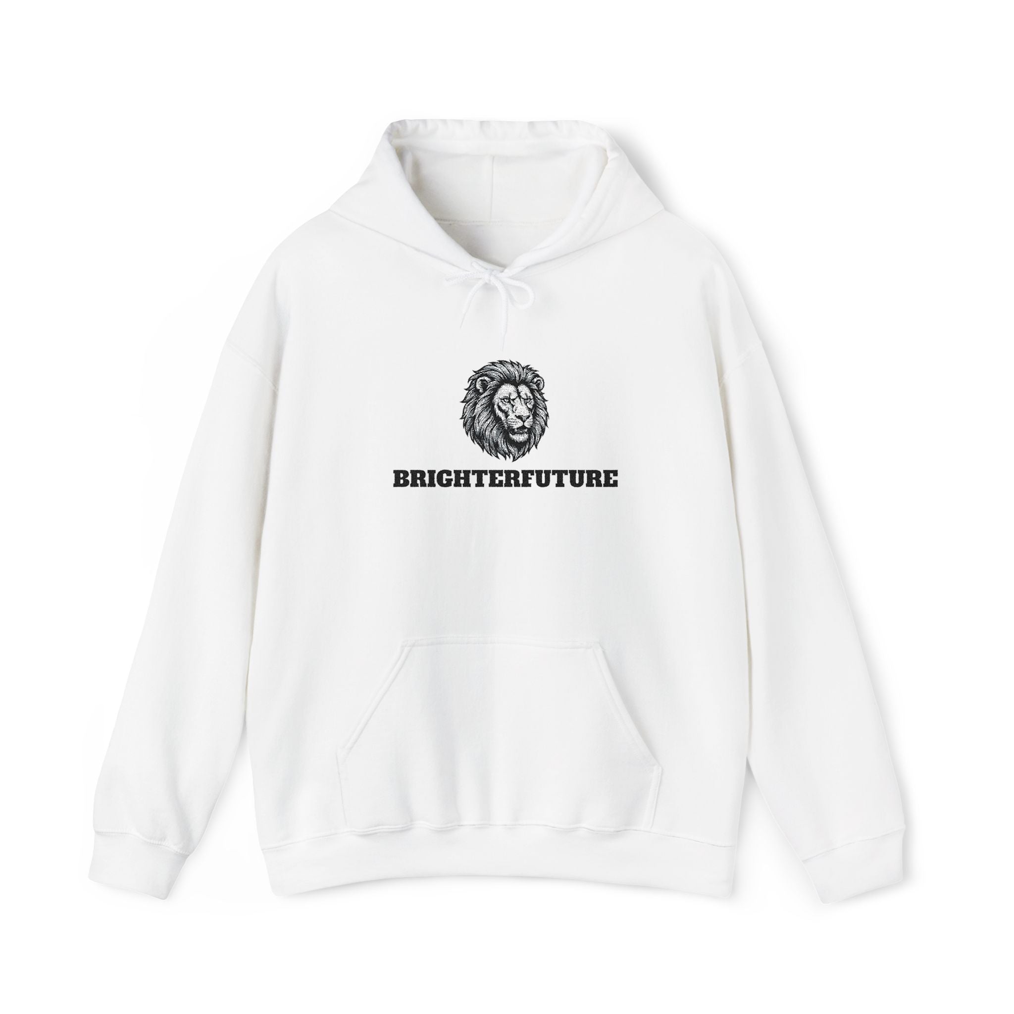 Lion Crest Hoodie – "BRIGHTERFUTURE" Graphic Pullover