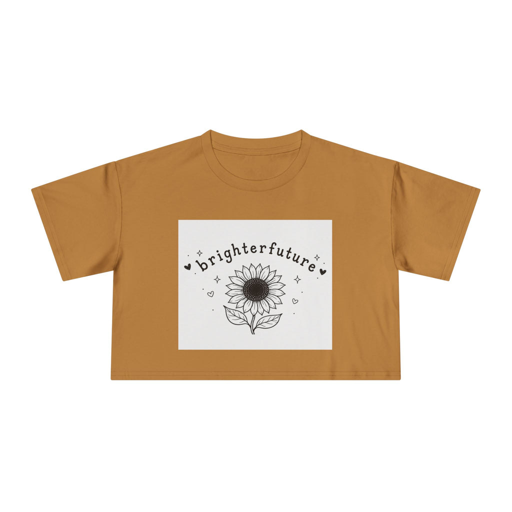 Brighter Future Sunflower Crop Tee — Positive Graphic Women's Crop Top