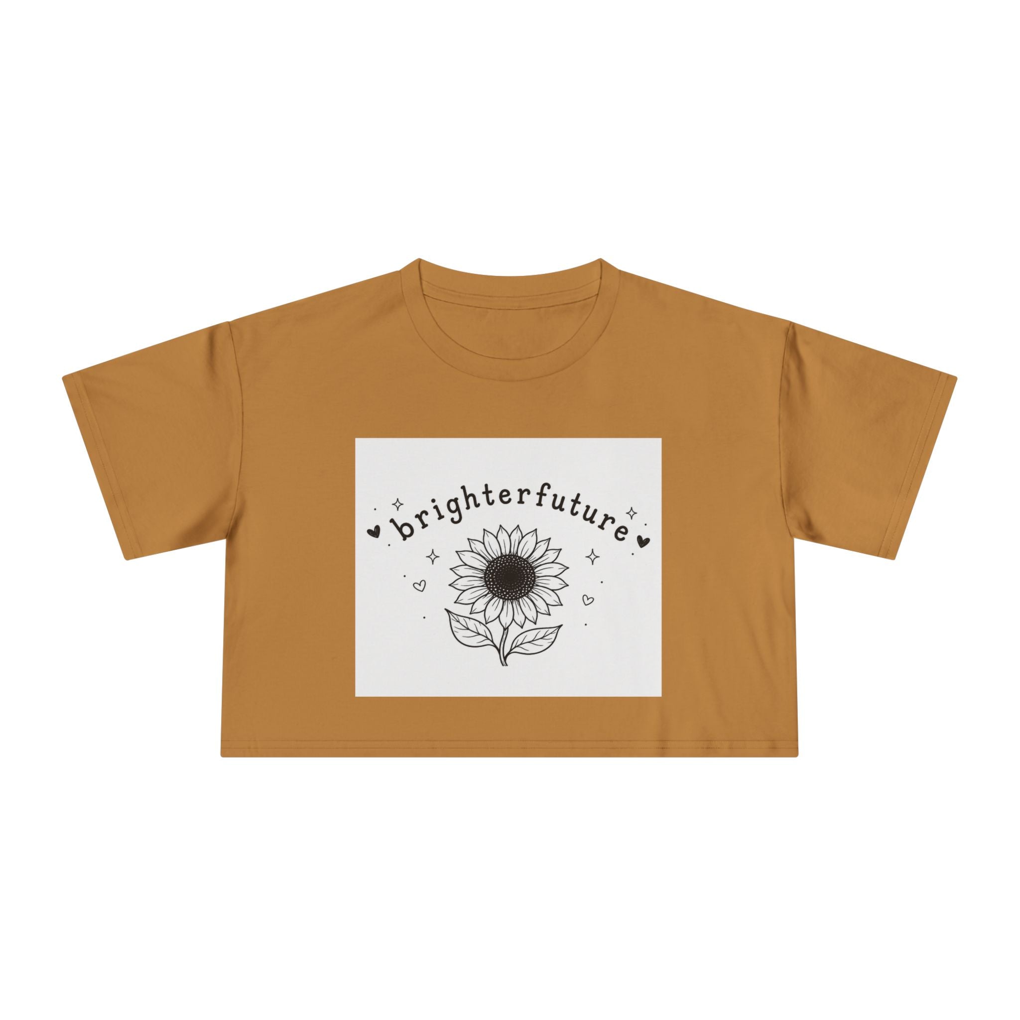 Brighter Future Sunflower Crop Tee — Positive Graphic Women's Crop Top
