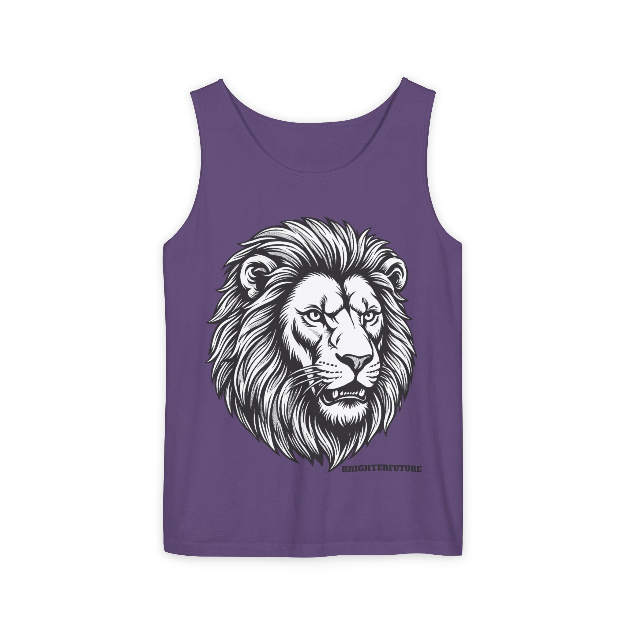 Lion Head Tank Top — Detailed Graphic Lion Illustration Men's & Women's Sleeveless Shirt