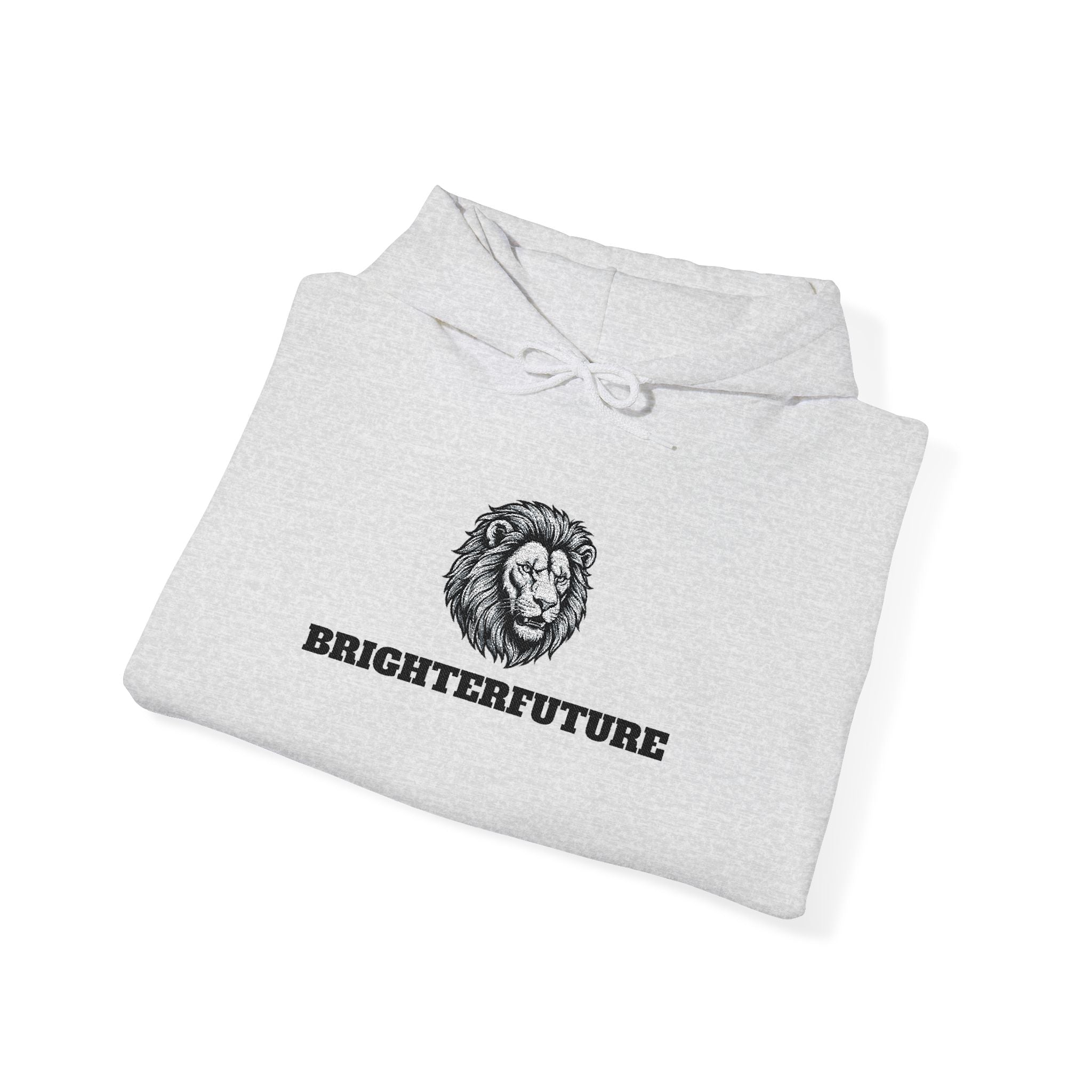 Lion Crest Hoodie – "BRIGHTERFUTURE" Graphic Pullover