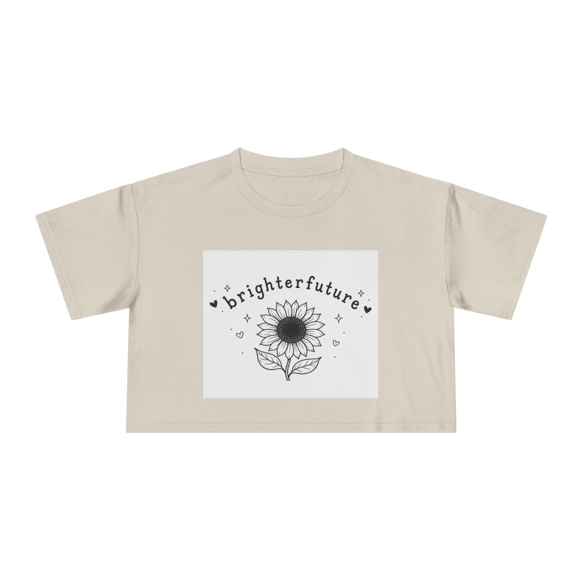 Brighter Future Sunflower Crop Tee — Positive Graphic Women's Crop Top