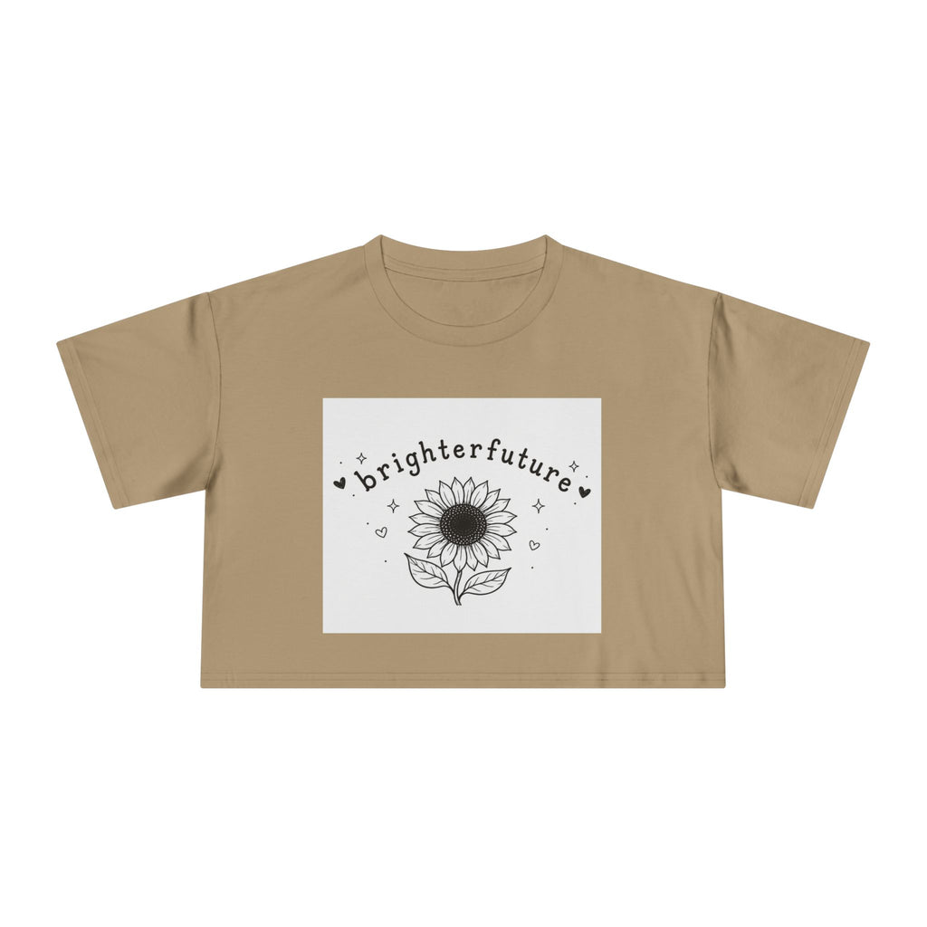 Brighter Future Sunflower Crop Tee — Positive Graphic Women's Crop Top