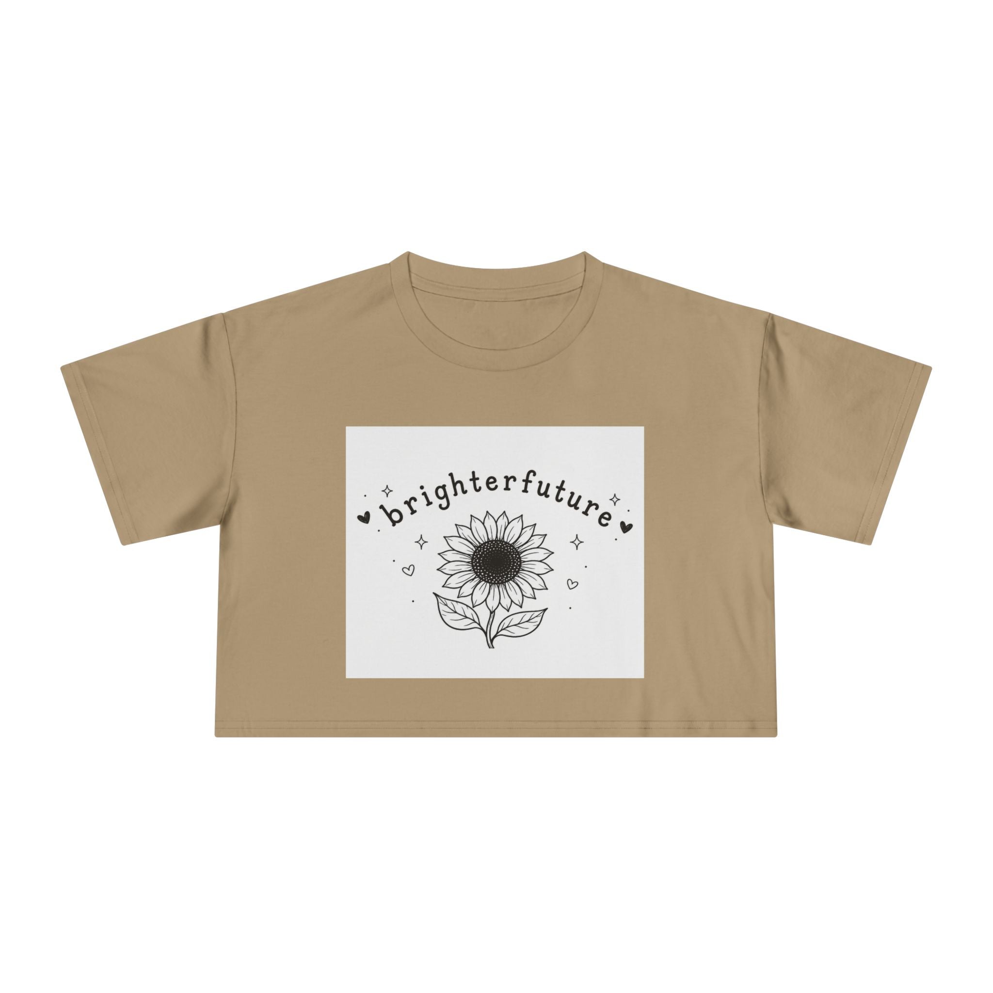 Brighter Future Sunflower Crop Tee — Positive Graphic Women's Crop Top