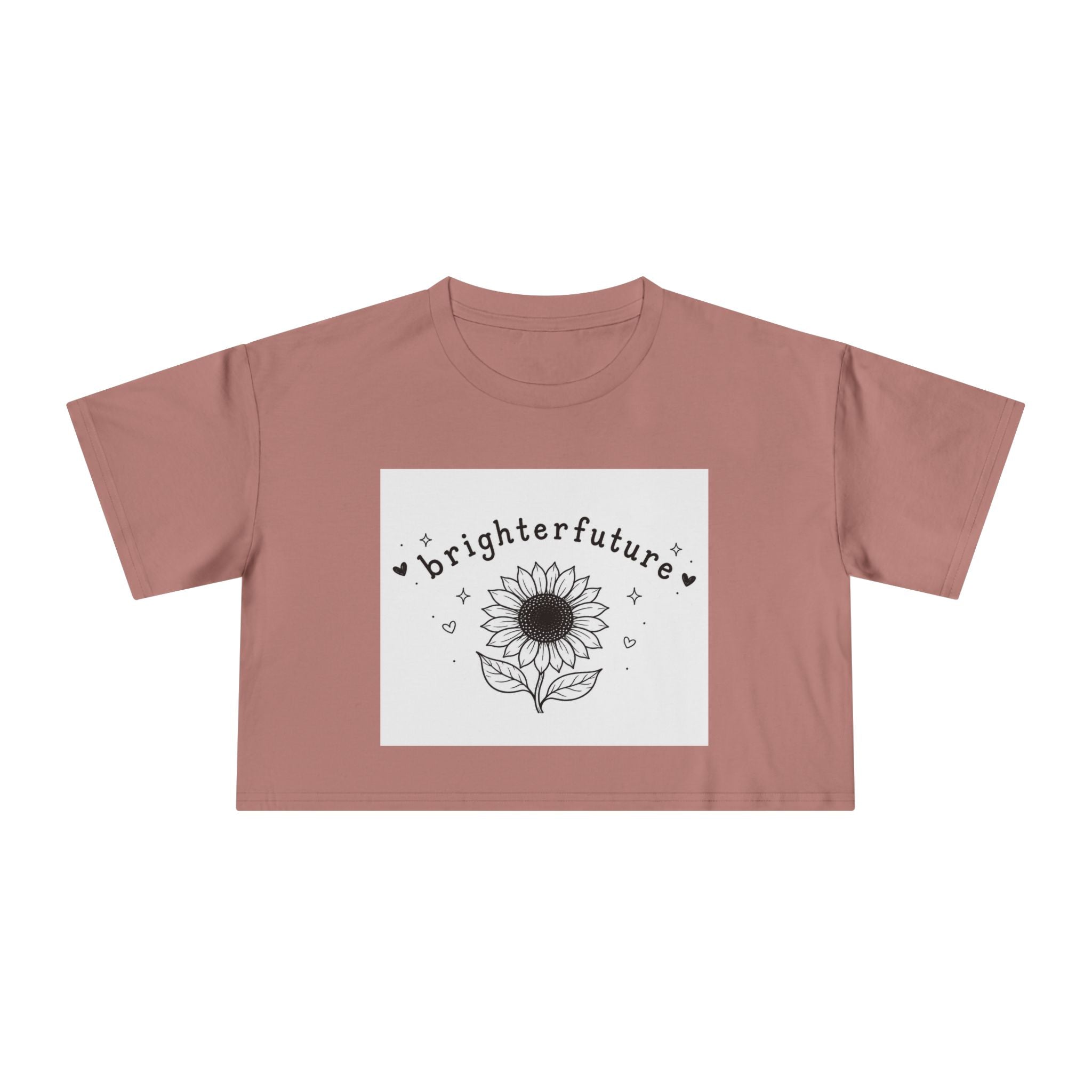 Brighter Future Sunflower Crop Tee — Positive Graphic Women's Crop Top