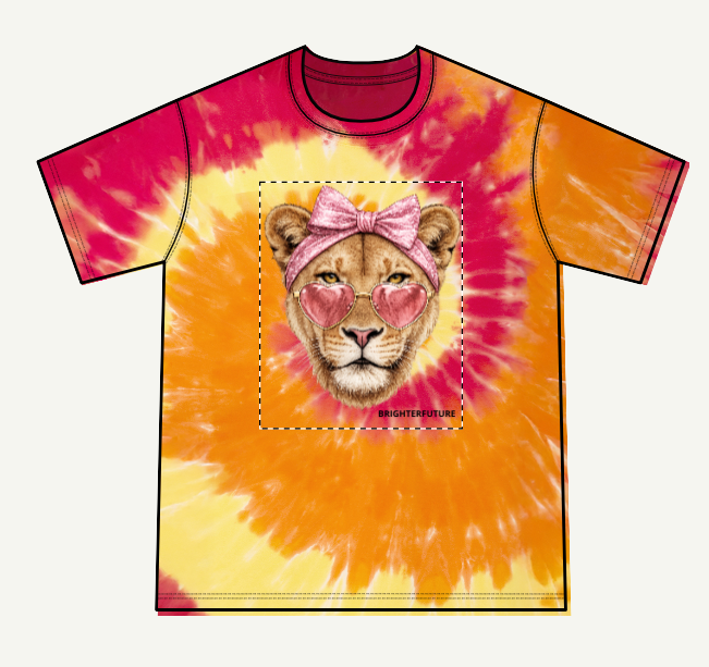 Youth T‑Shirt — Lioness with Heart Sunglasses & Bow Graphic Tee