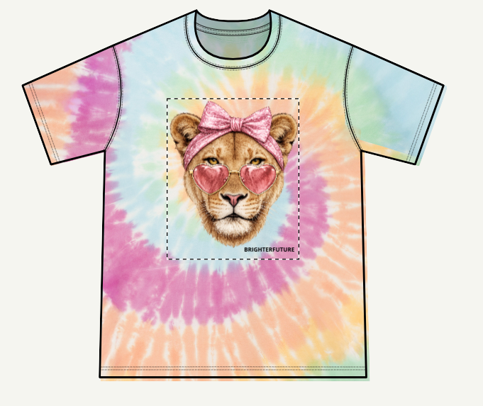 Youth T‑Shirt — Lioness with Heart Sunglasses & Bow Graphic Tee