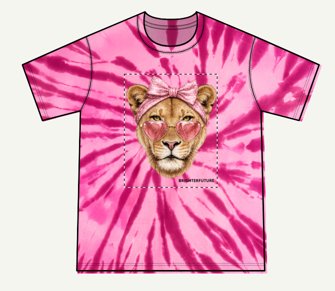 Youth T‑Shirt — Lioness with Heart Sunglasses & Bow Graphic Tee