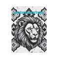 Velveteen Plush Blanket - 'BRIGHTERFUTURE' Lion Head Throw for Inspirational Home Decor