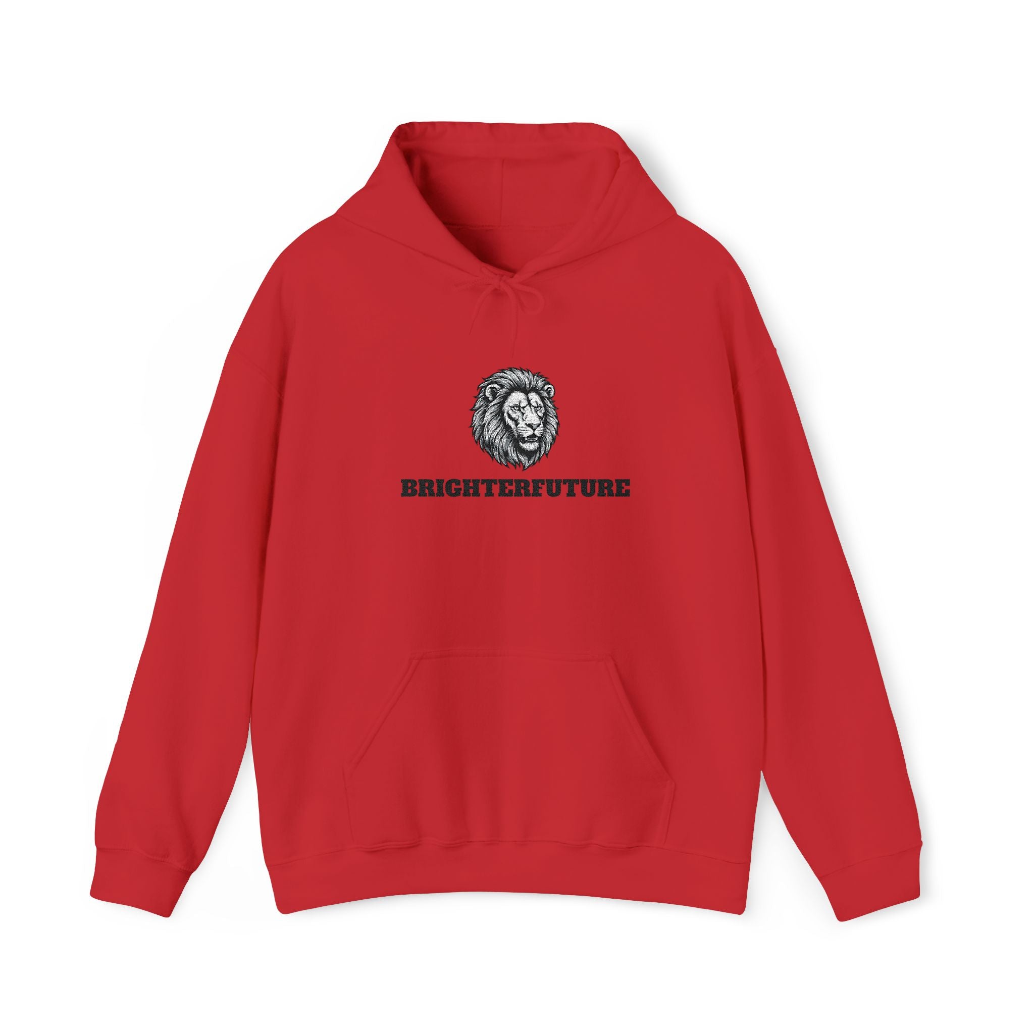 Lion Crest Hoodie – "BRIGHTERFUTURE" Graphic Pullover