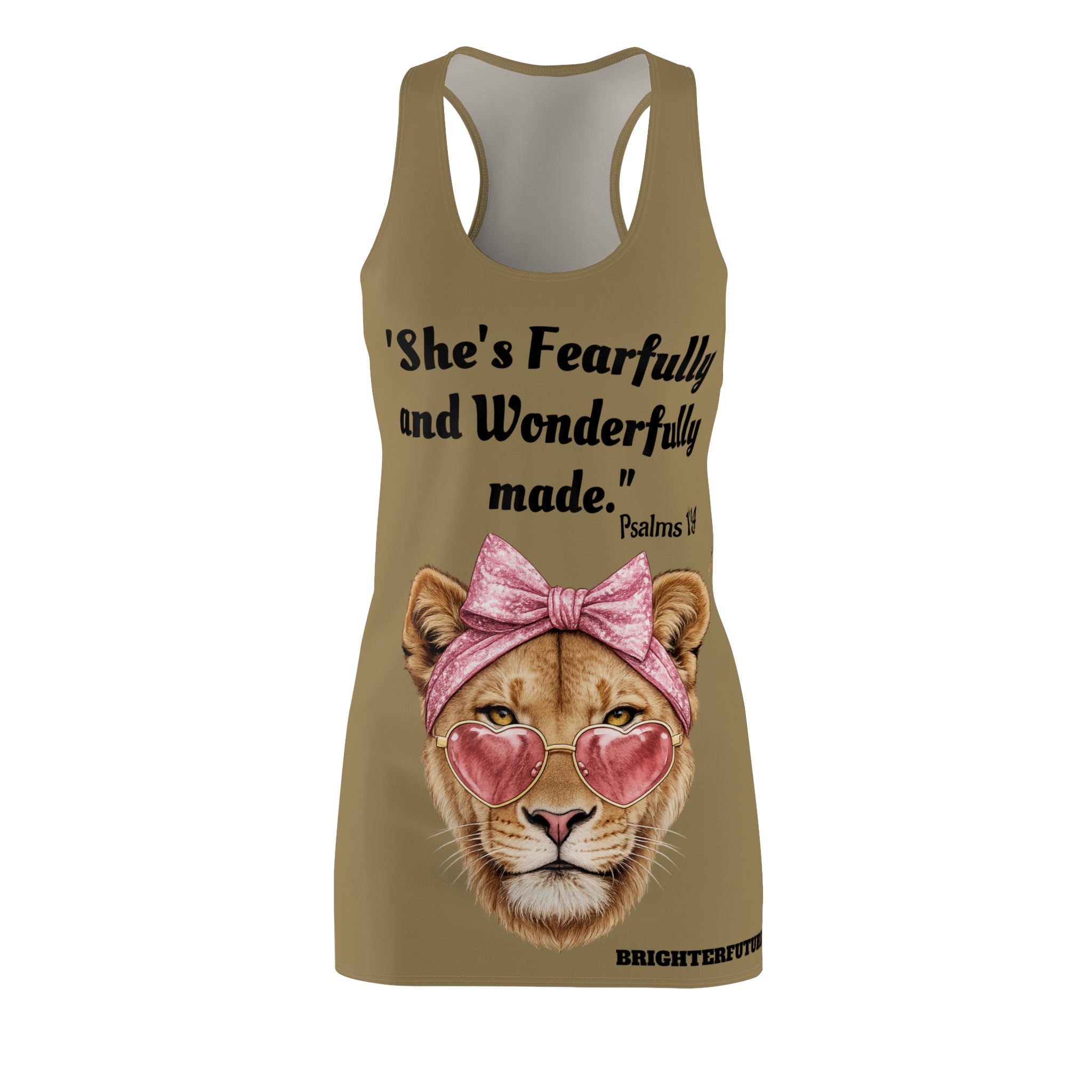 Fearfully and Wonderfully Made Racerback Dress — Lioness Graphic Faith Sundress