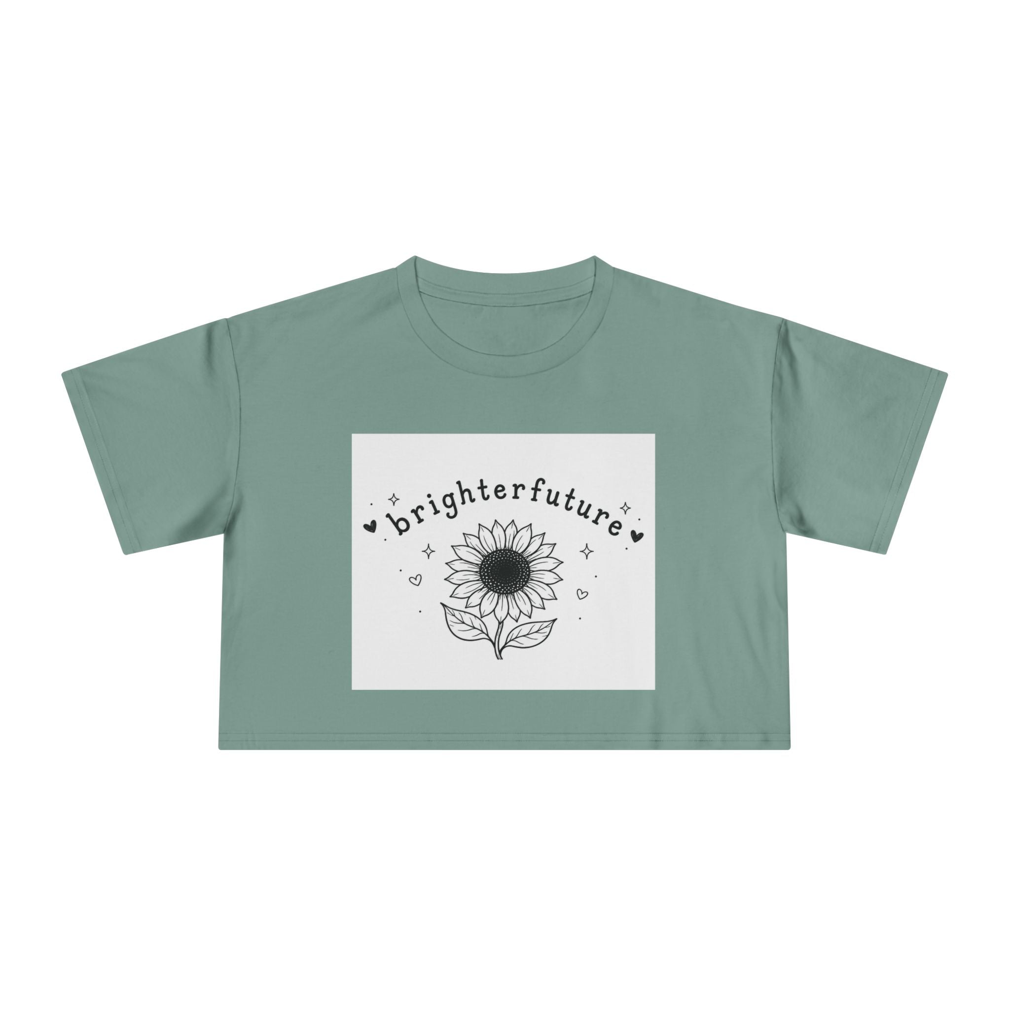 Brighter Future Sunflower Crop Tee — Positive Graphic Women's Crop Top