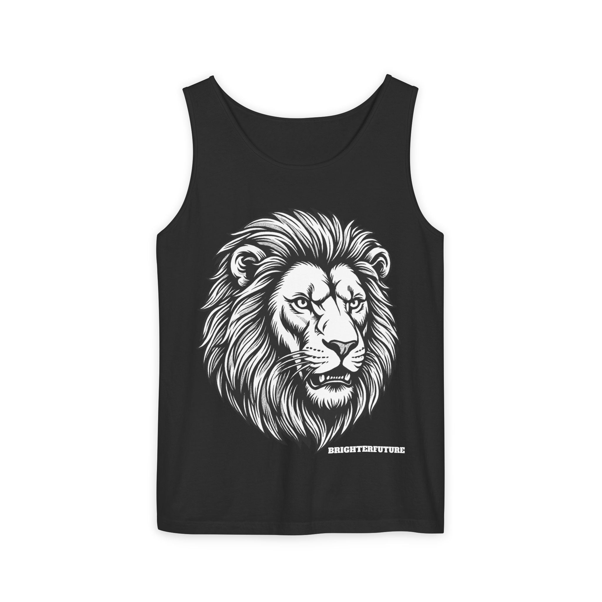 Lion Head Tank Top — Detailed Graphic Lion Illustration Men's & Women's Sleeveless Shirt