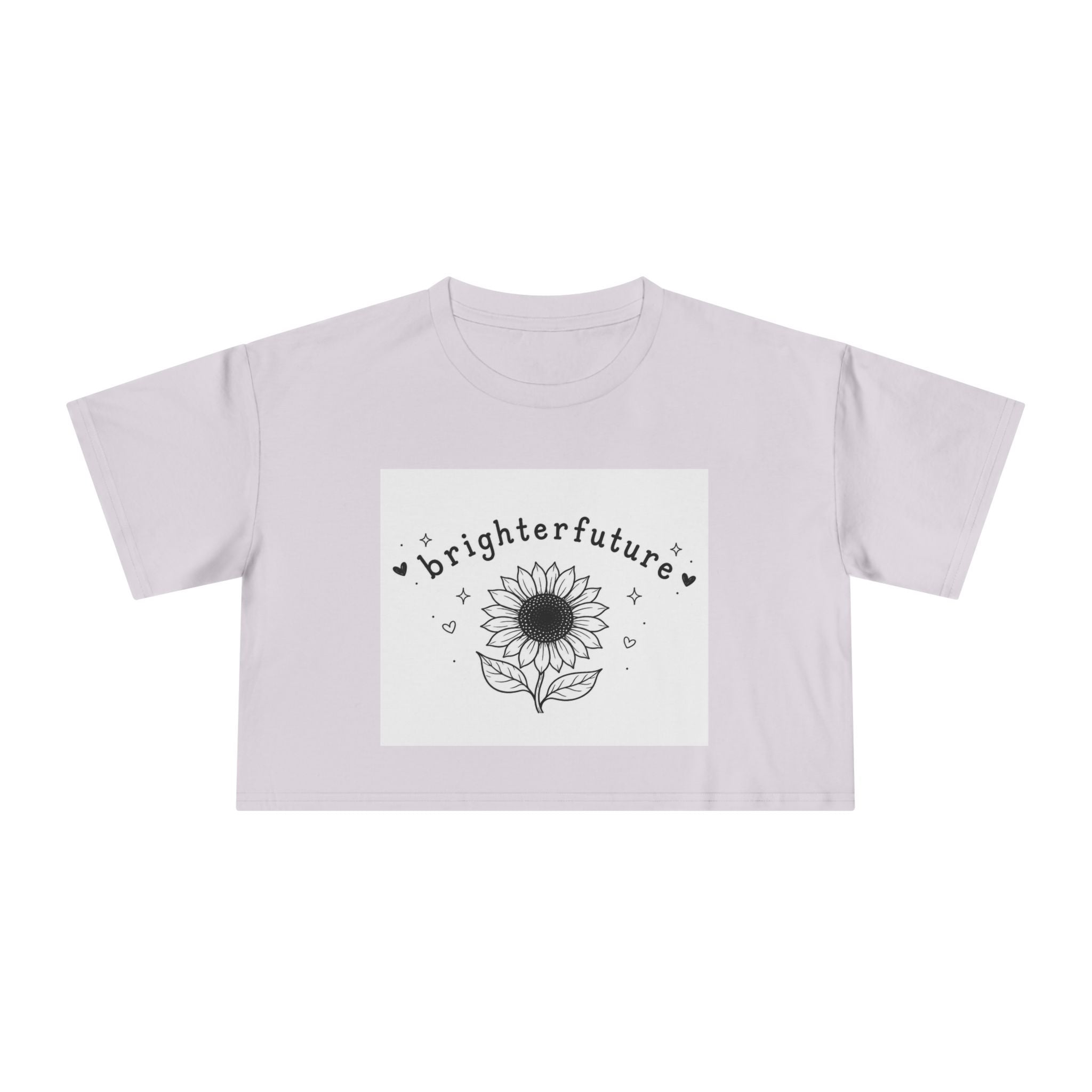 Brighter Future Sunflower Crop Tee — Positive Graphic Women's Crop Top