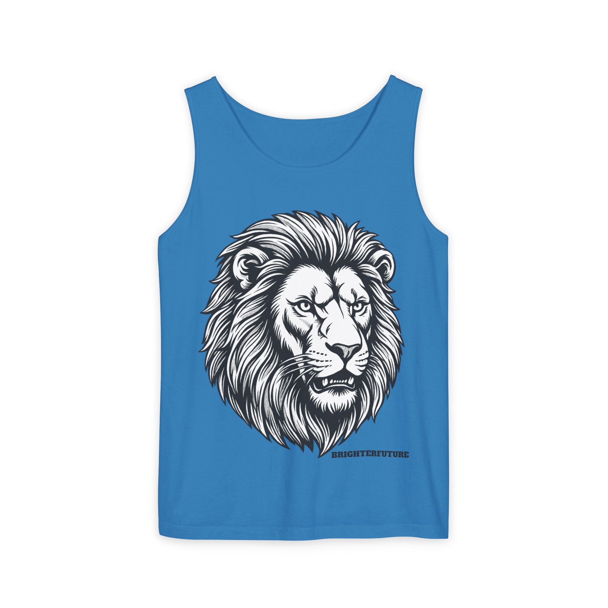 Lion Head Tank Top — Detailed Graphic Lion Illustration Men's & Women's Sleeveless Shirt