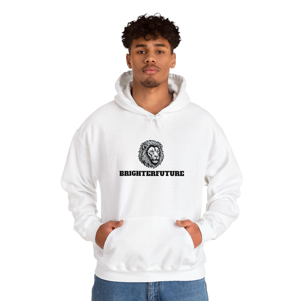 Lion Crest Hoodie – "BRIGHTERFUTURE" Graphic Pullover