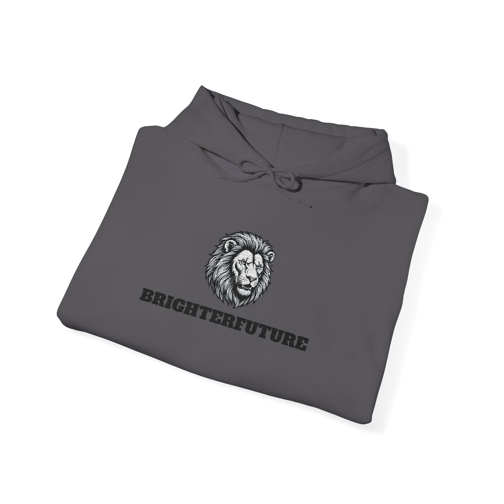 Lion Crest Hoodie – "BRIGHTERFUTURE" Graphic Pullover
