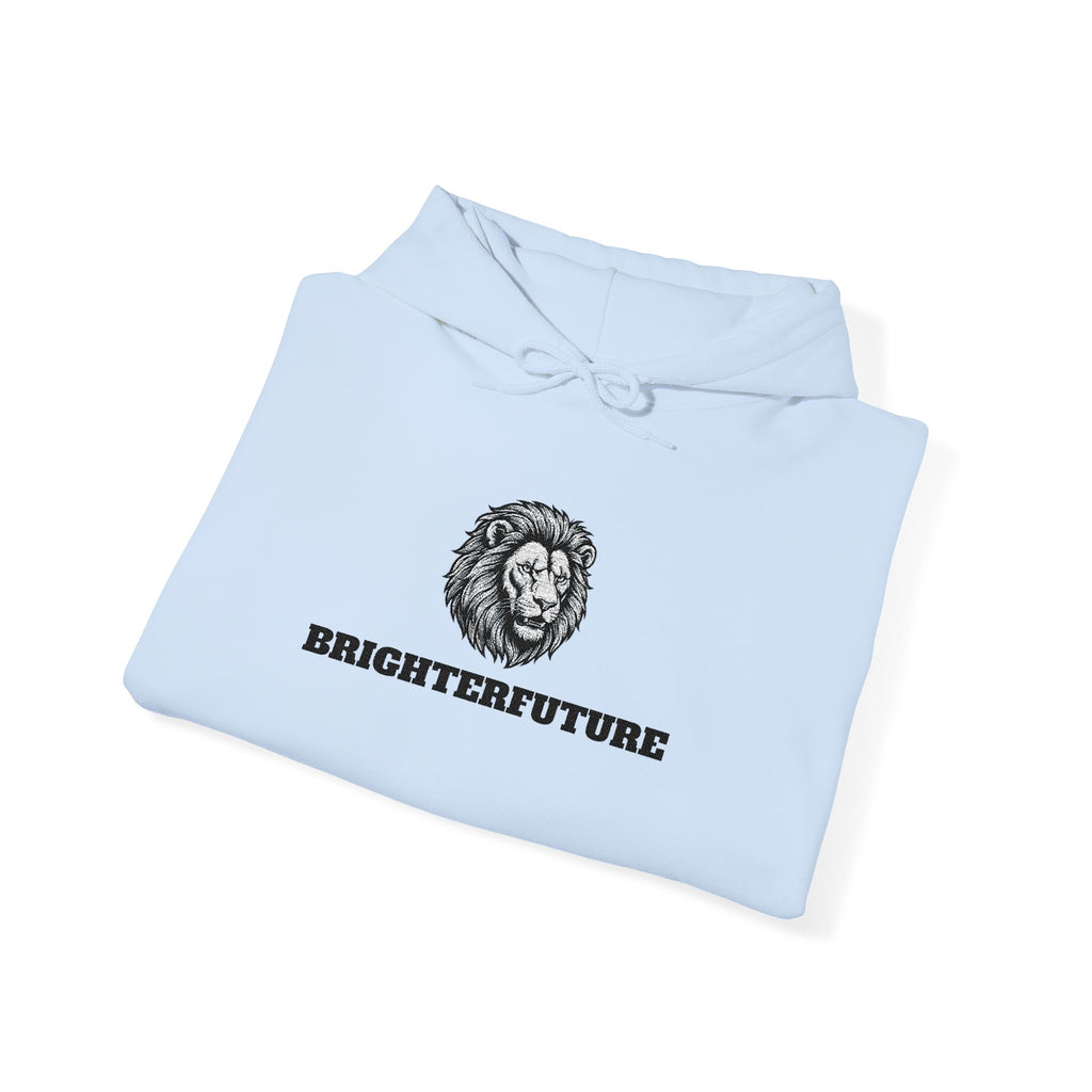 Lion Crest Hoodie – "BRIGHTERFUTURE" Graphic Pullover