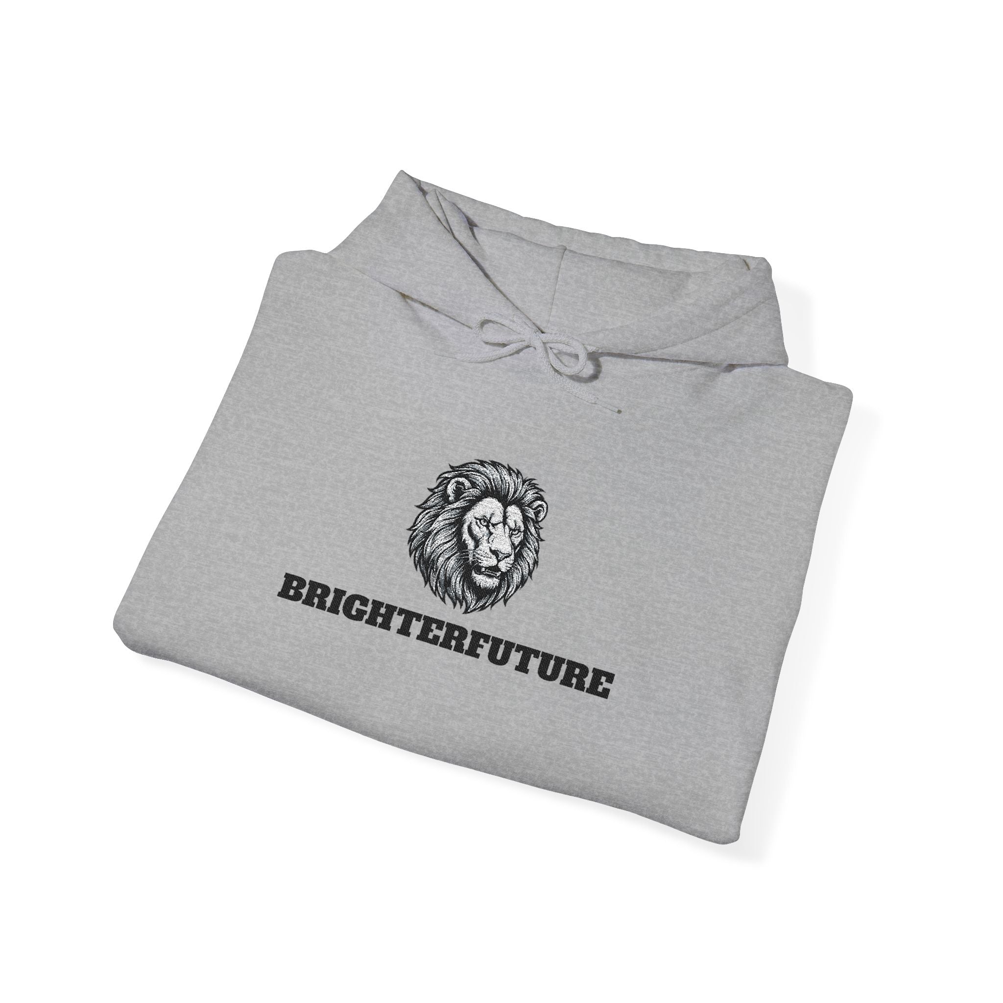 Lion Crest Hoodie – "BRIGHTERFUTURE" Graphic Pullover