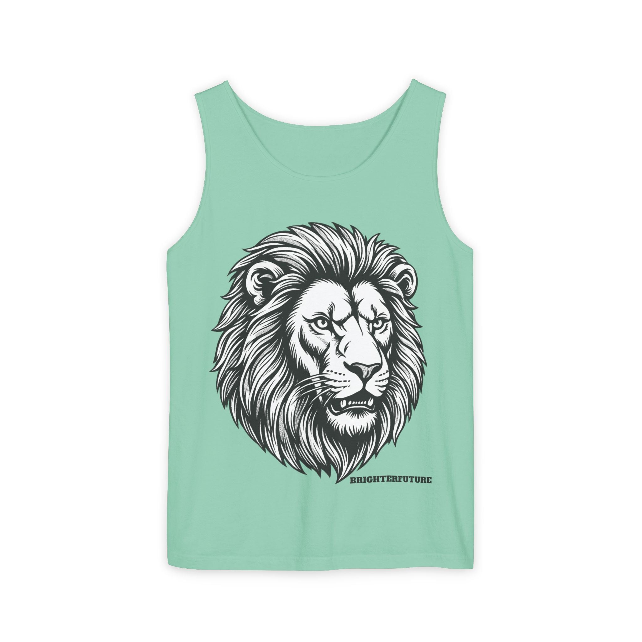 Lion Head Tank Top — Detailed Graphic Lion Illustration Men's & Women's Sleeveless Shirt
