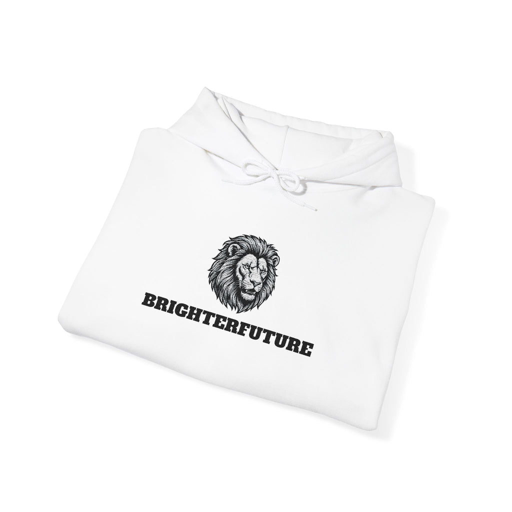 Lion Crest Hoodie – "BRIGHTERFUTURE" Graphic Pullover