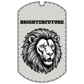 Lion "BRIGHTERFUTURE" Dog Tag Necklace — Bold Inspirational Pendant