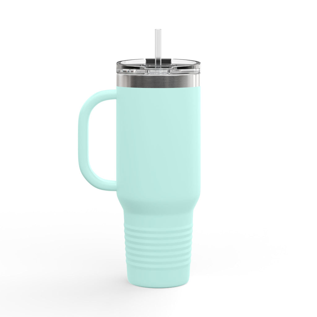 Lion Head 40oz Insulated Travel Mug — 'BrighterFuture' Thermal Tumbler with Straw