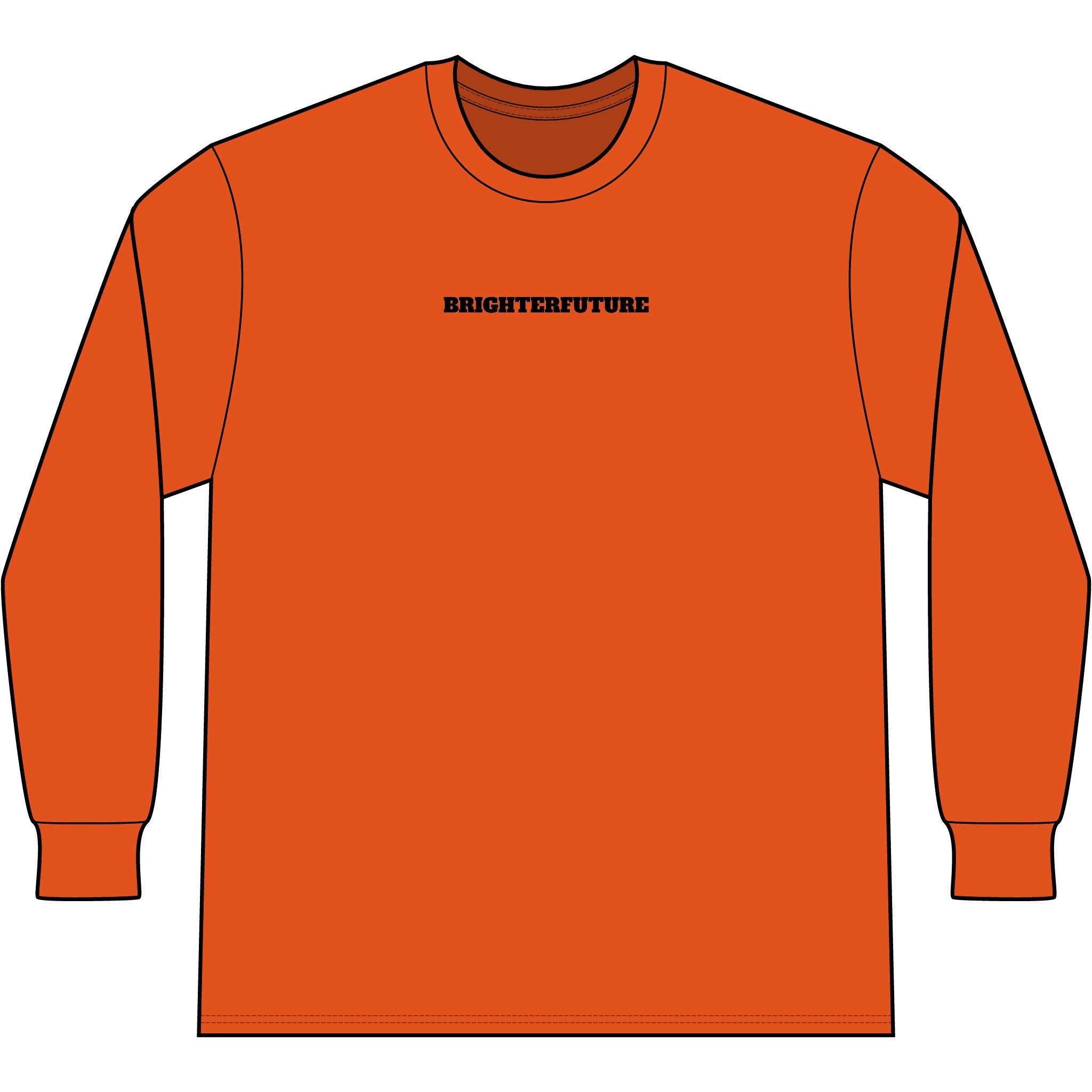 Lion Head Long Sleeve Tee — Bright Future Chest Text, Bold Back Graphic